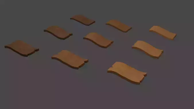 Low Poly Roof Tiles Low-poly 3D model