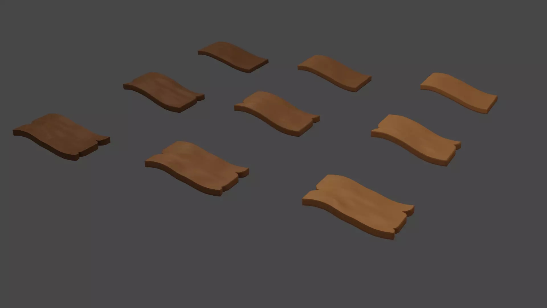 Low Poly Roof Tiles Low-poly 3D model_0