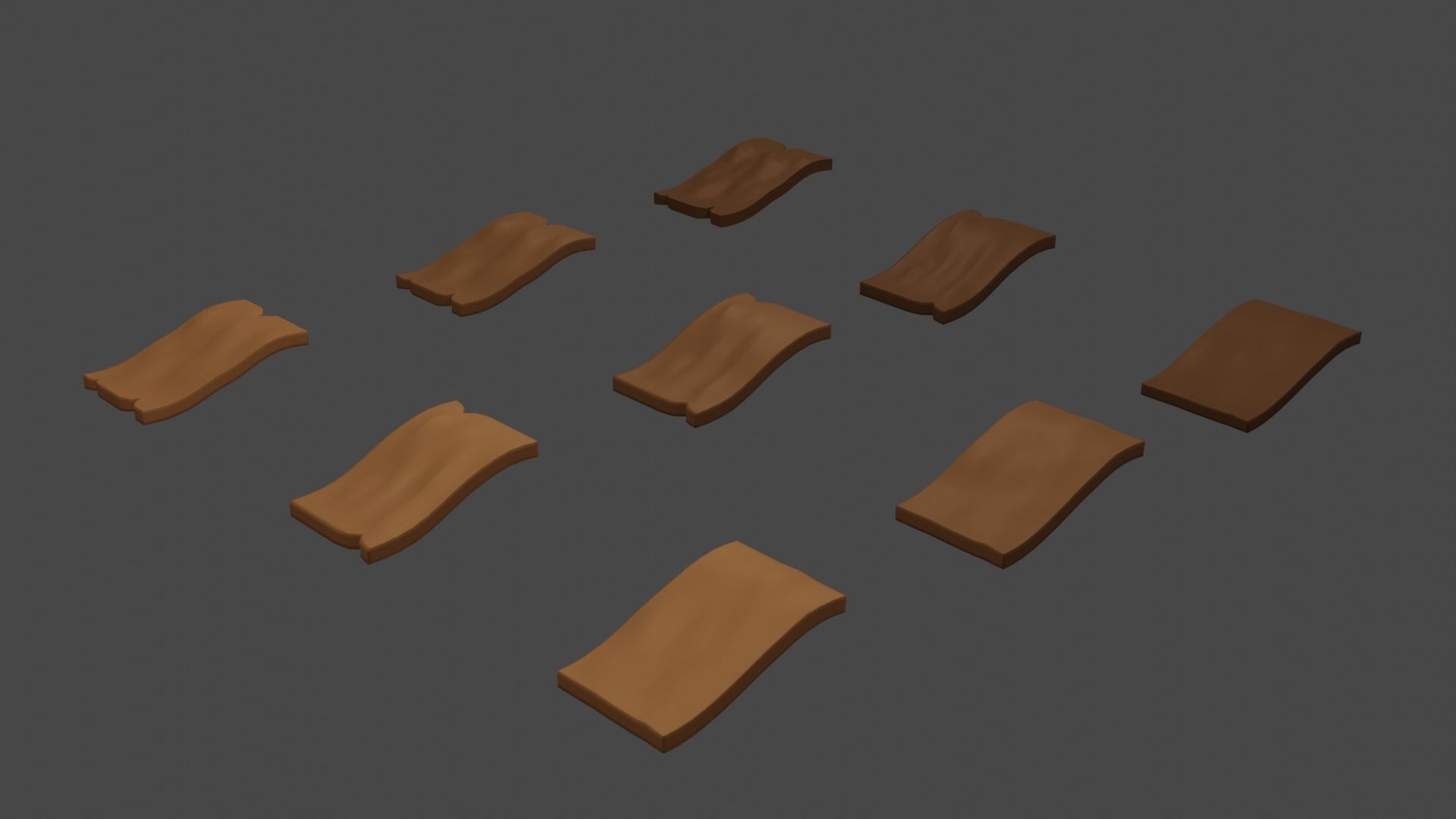 Low Poly Roof Tiles Low-poly 3D model_2