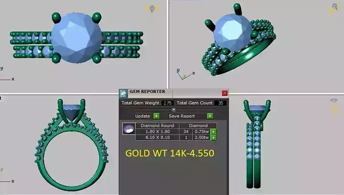 solitaire engagement ring set