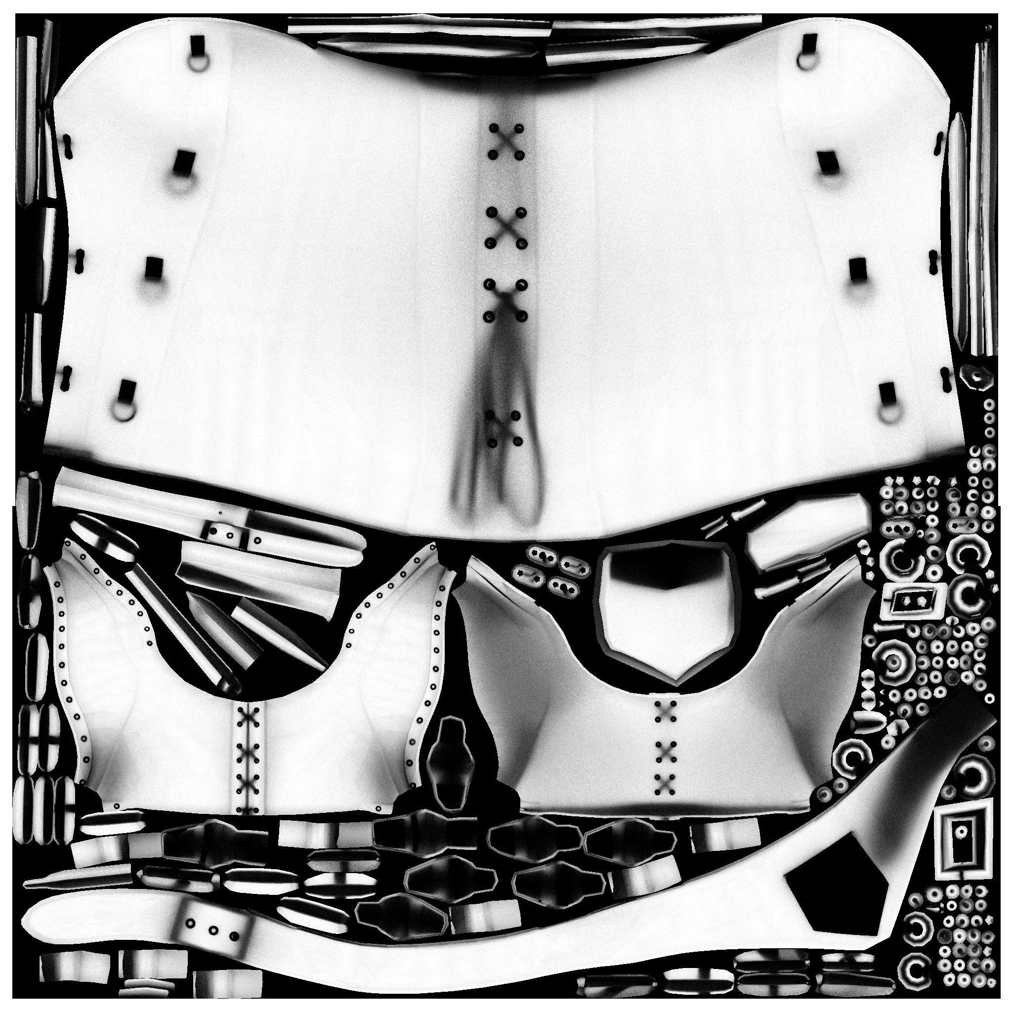 Steampunk Corset With Shrug Low-poly 3D model_12