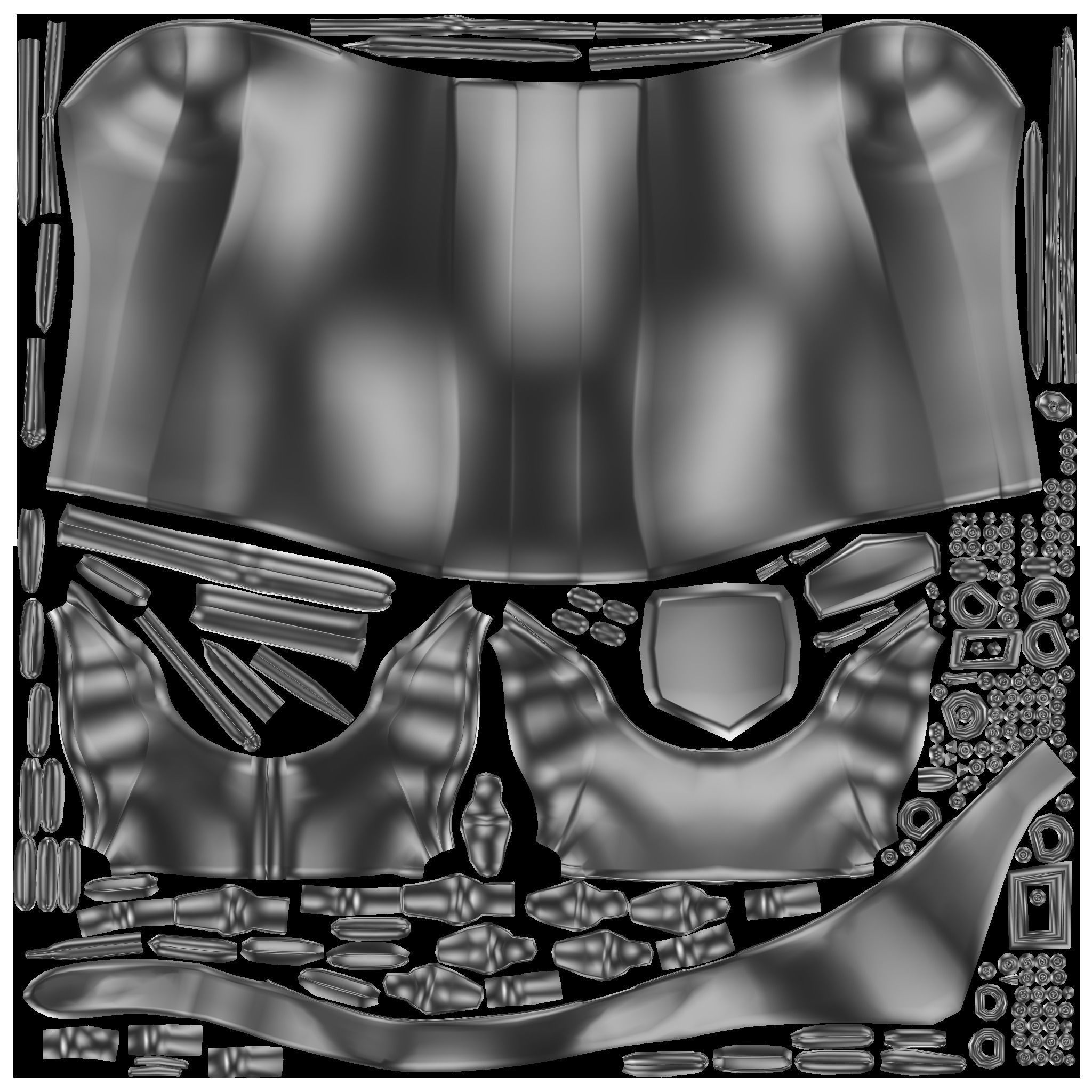 Steampunk Corset With Shrug Low-poly 3D model_11