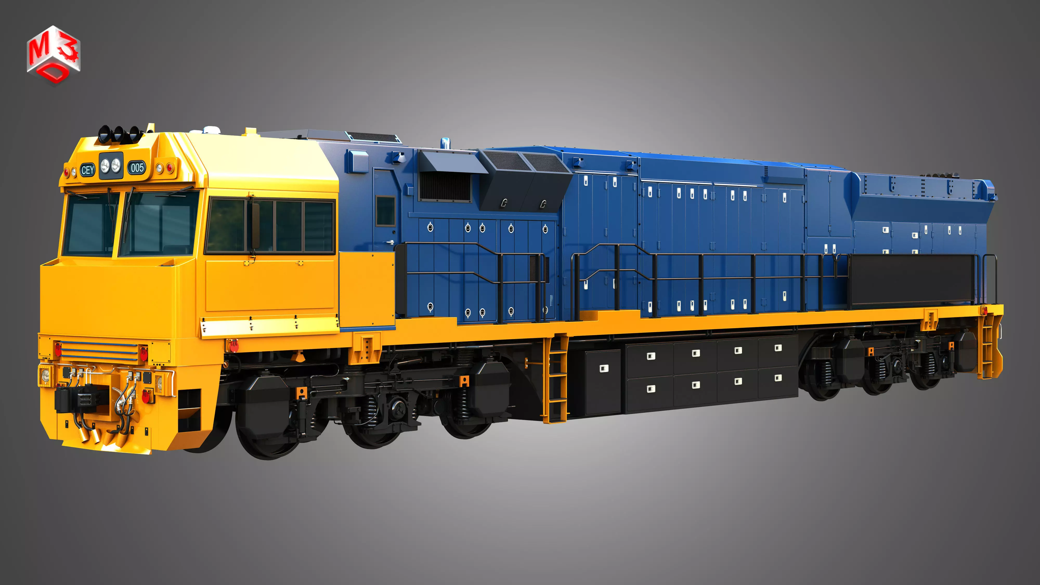 C44aci - Heavy Duty Diesel Electric Locomotive 3D model_0