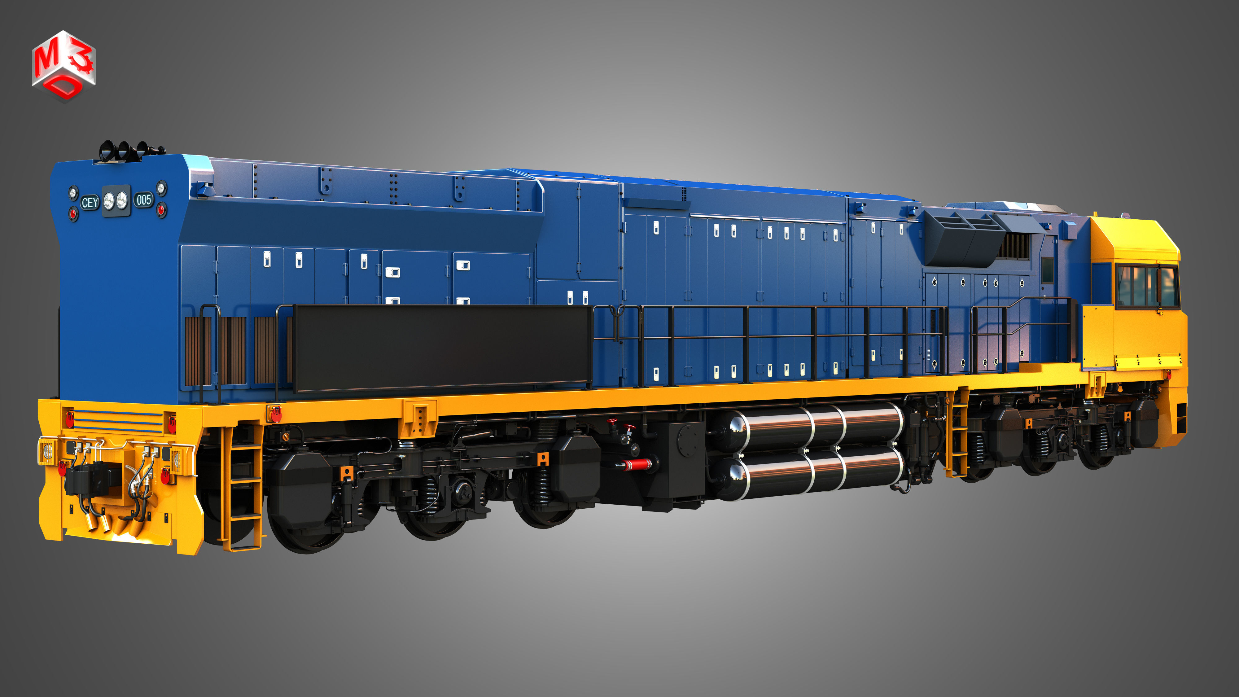 C44aci - Heavy Duty Diesel Electric Locomotive 3D model_3