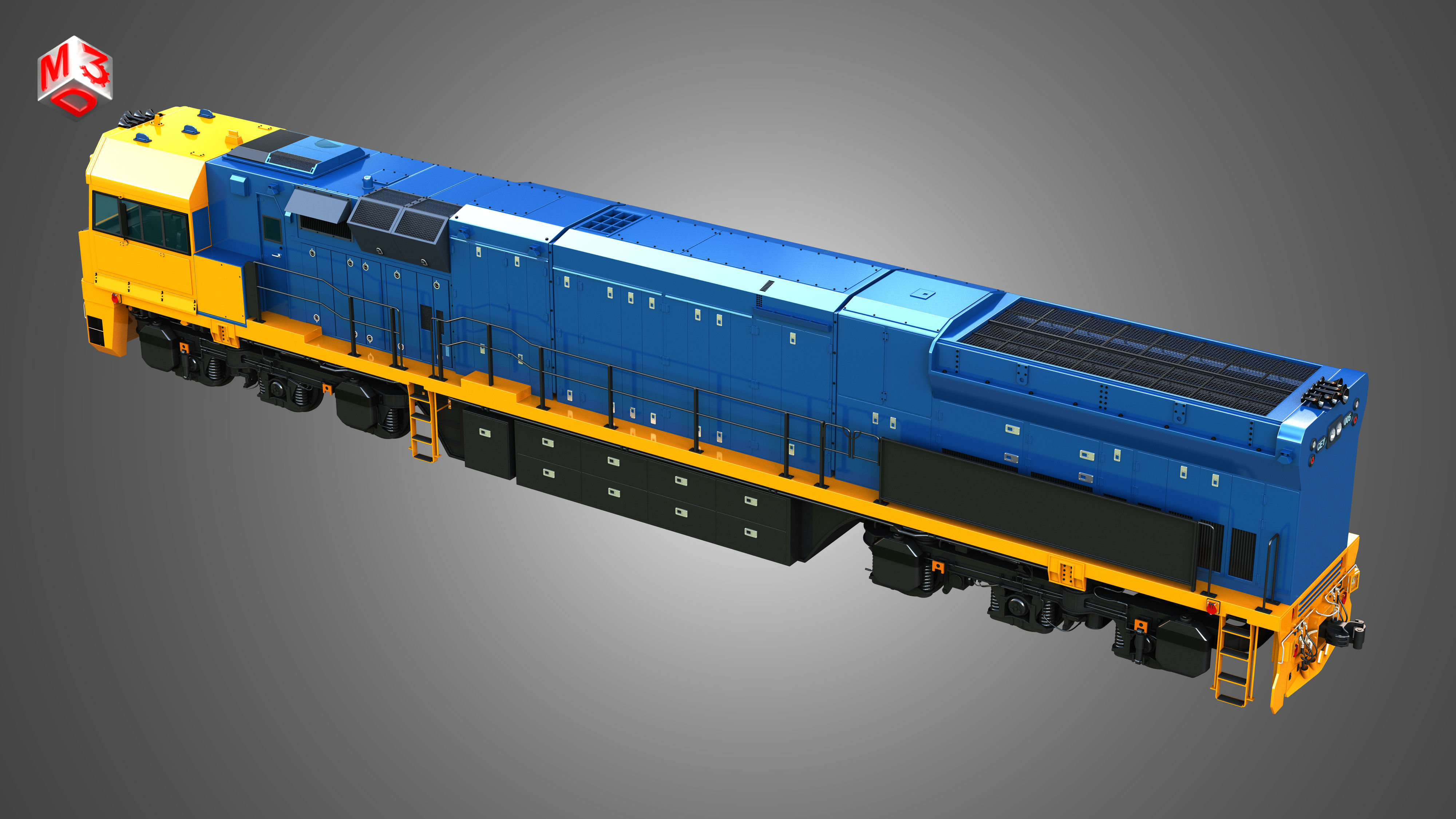C44aci - Heavy Duty Diesel Electric Locomotive 3D model_19