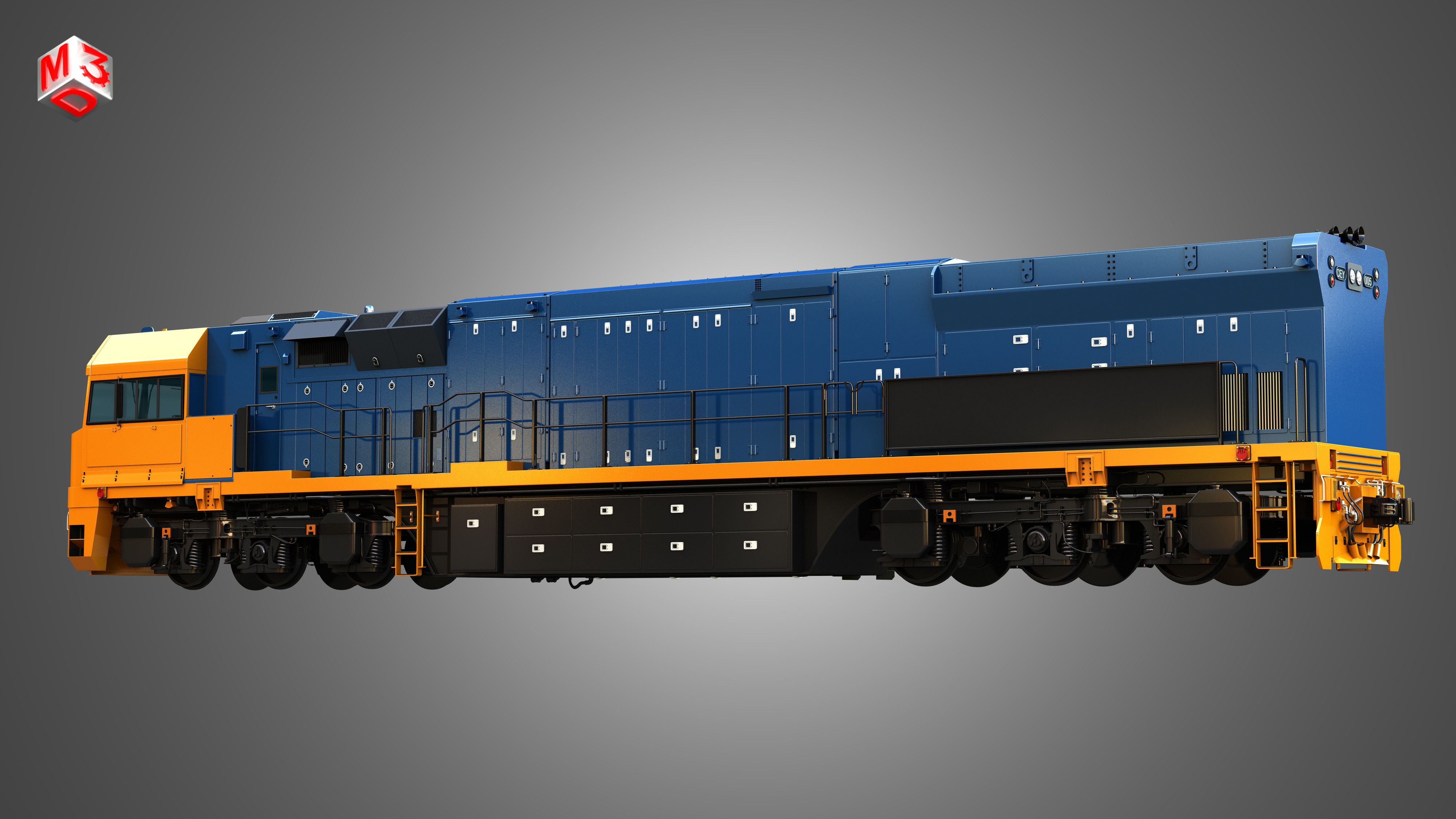 C44aci - Heavy Duty Diesel Electric Locomotive 3D model_11