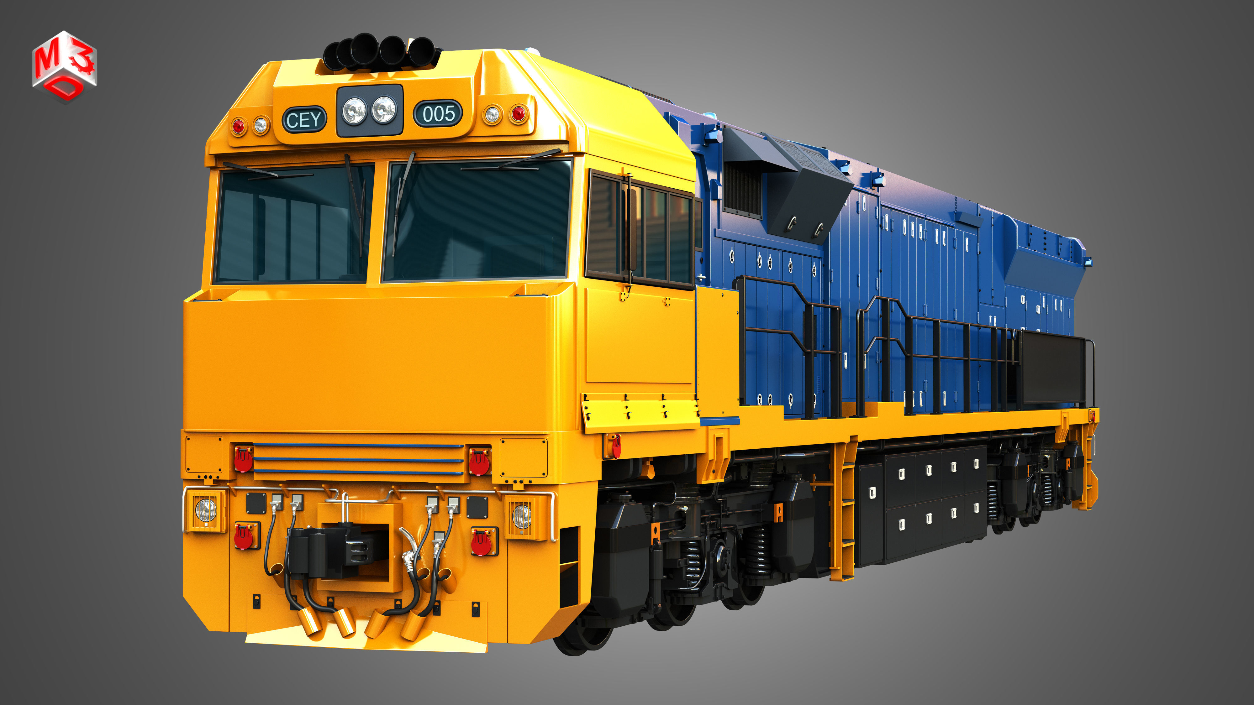C44aci - Heavy Duty Diesel Electric Locomotive 3D model_12