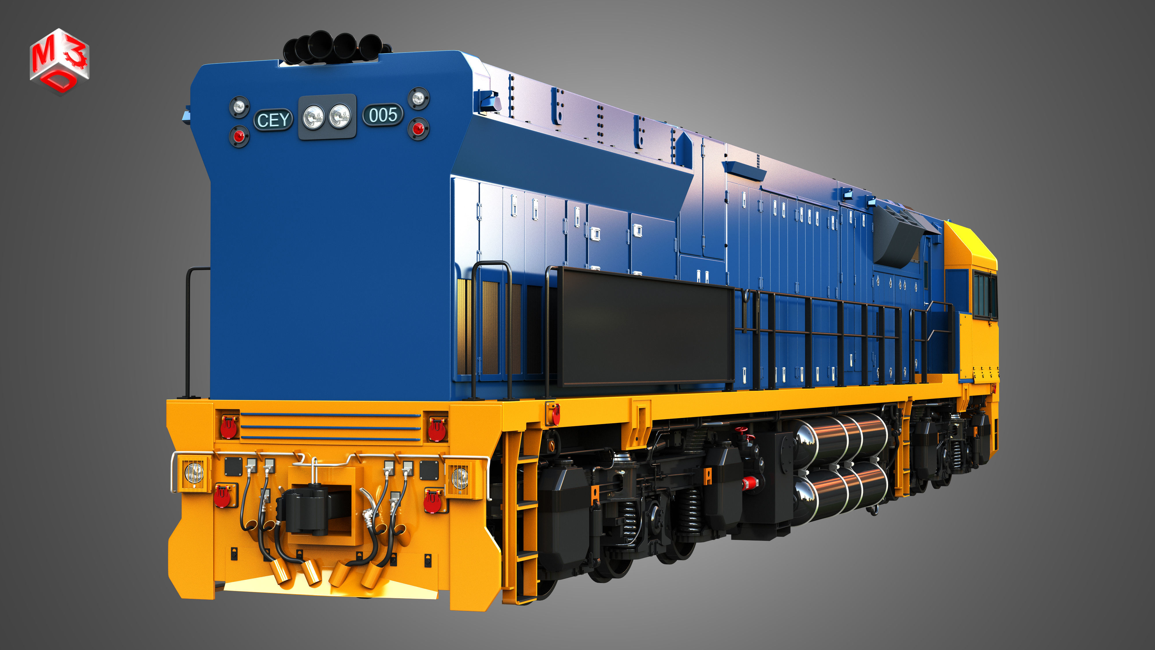C44aci - Heavy Duty Diesel Electric Locomotive 3D model_13