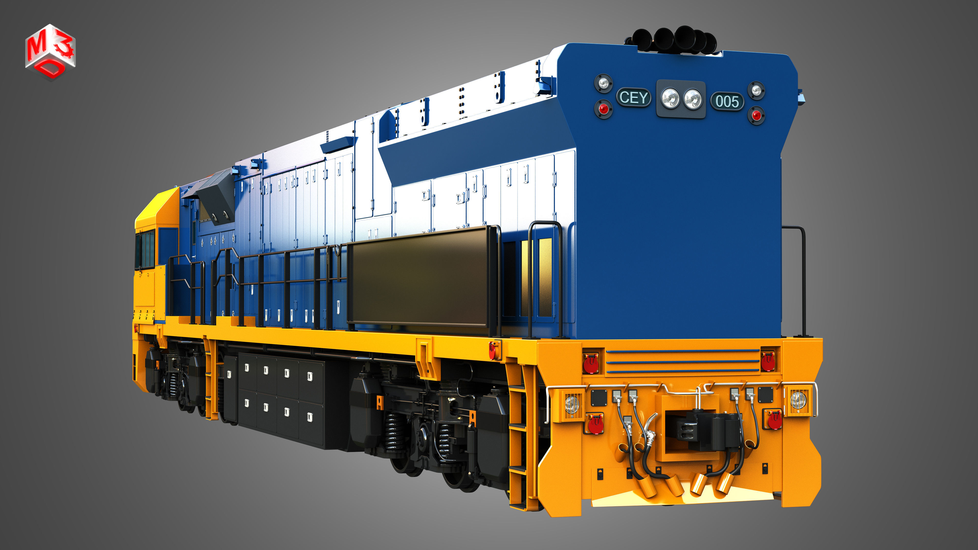 C44aci - Heavy Duty Diesel Electric Locomotive 3D model_15