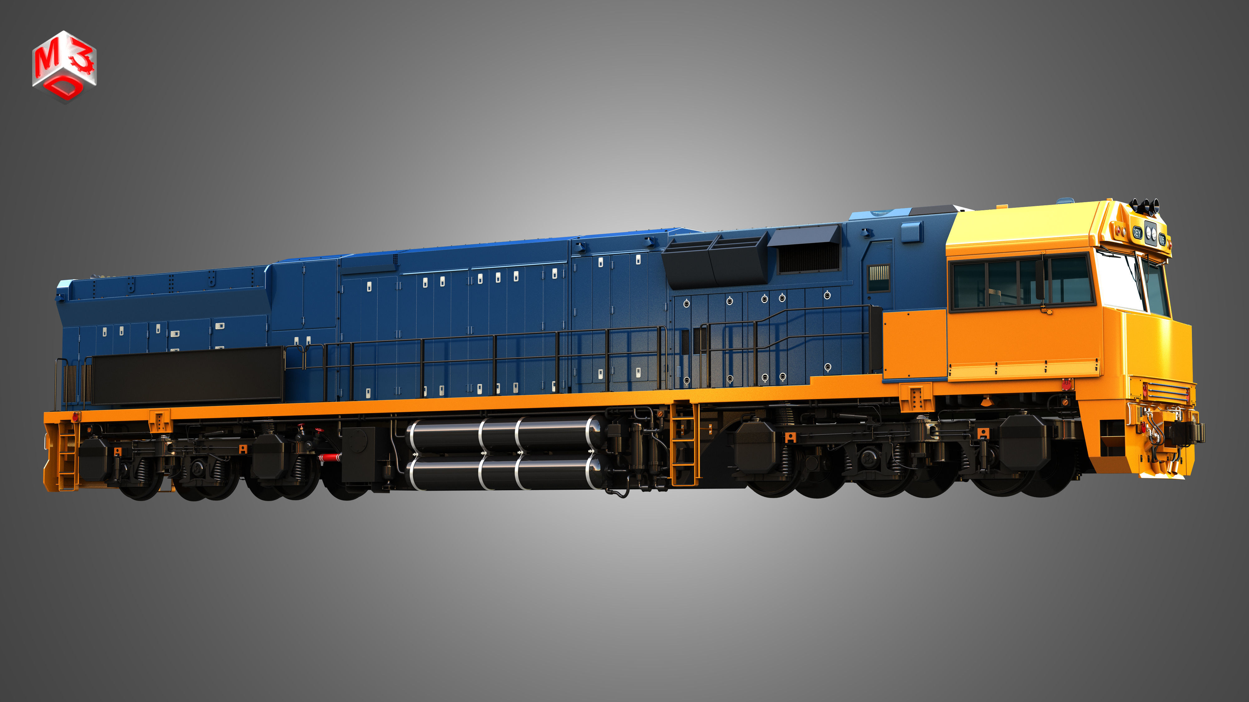 C44aci - Heavy Duty Diesel Electric Locomotive 3D model_10