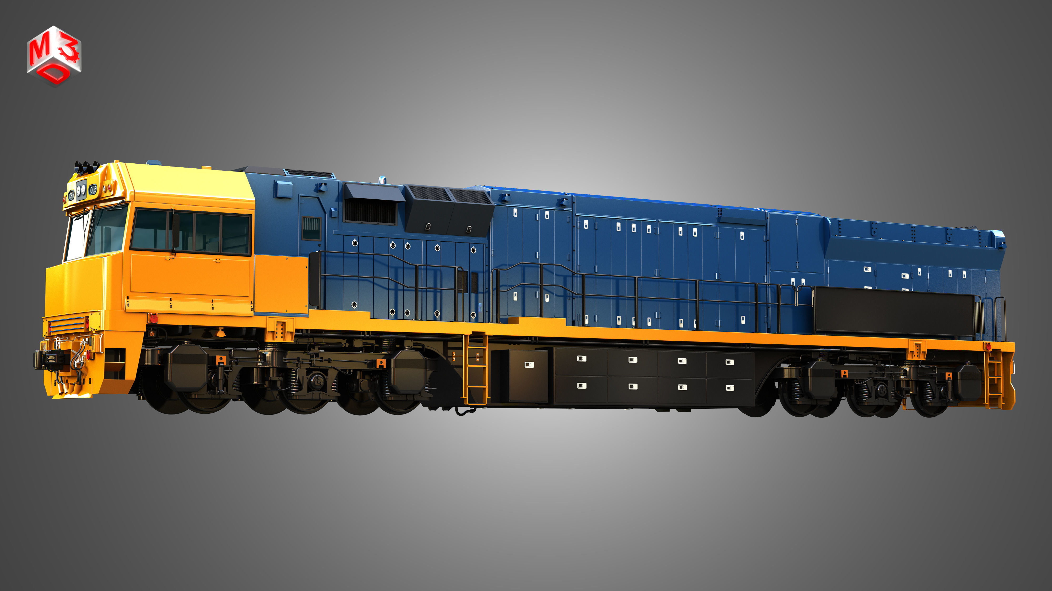C44aci - Heavy Duty Diesel Electric Locomotive 3D model_8