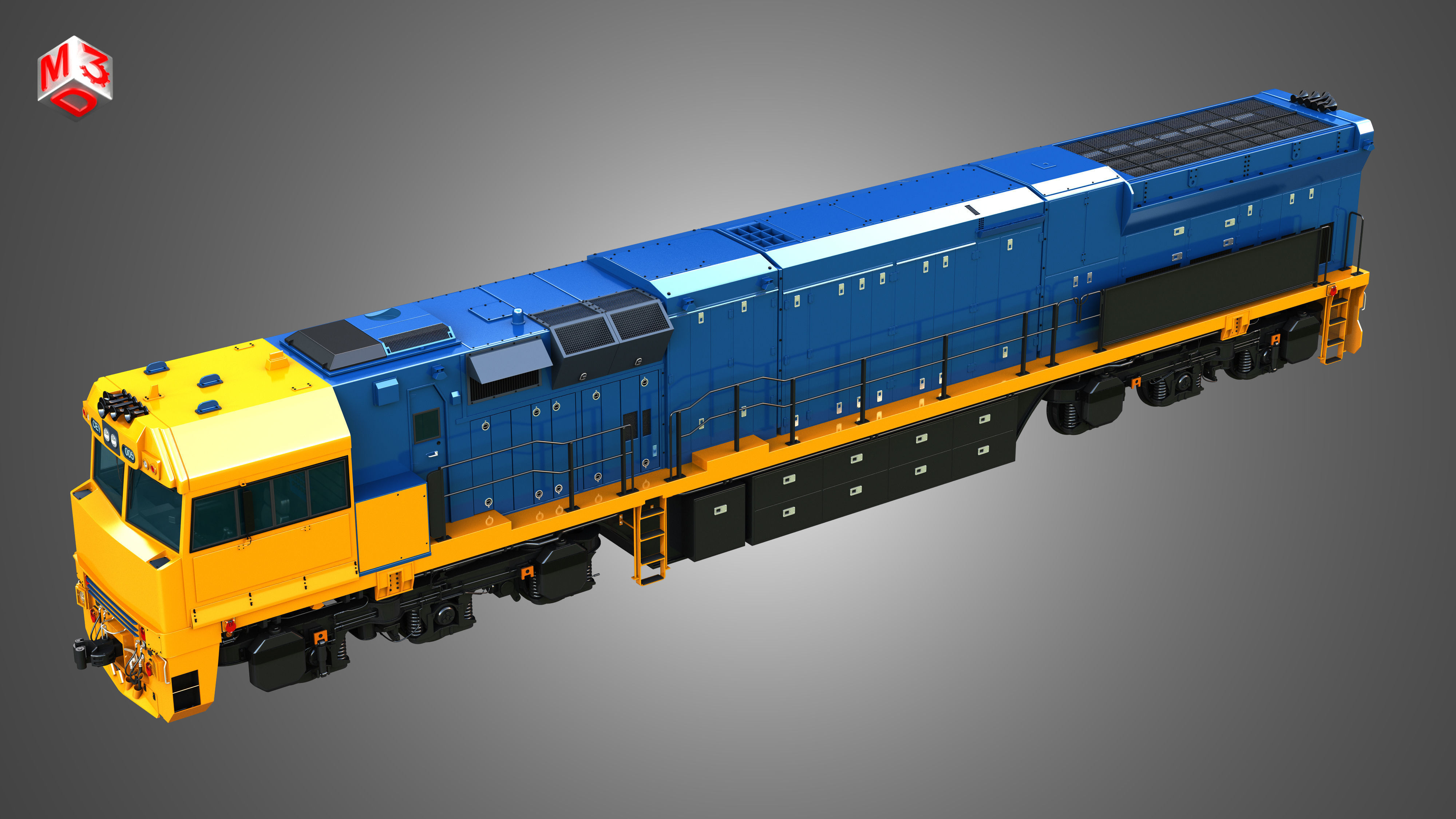 C44aci - Heavy Duty Diesel Electric Locomotive 3D model_16