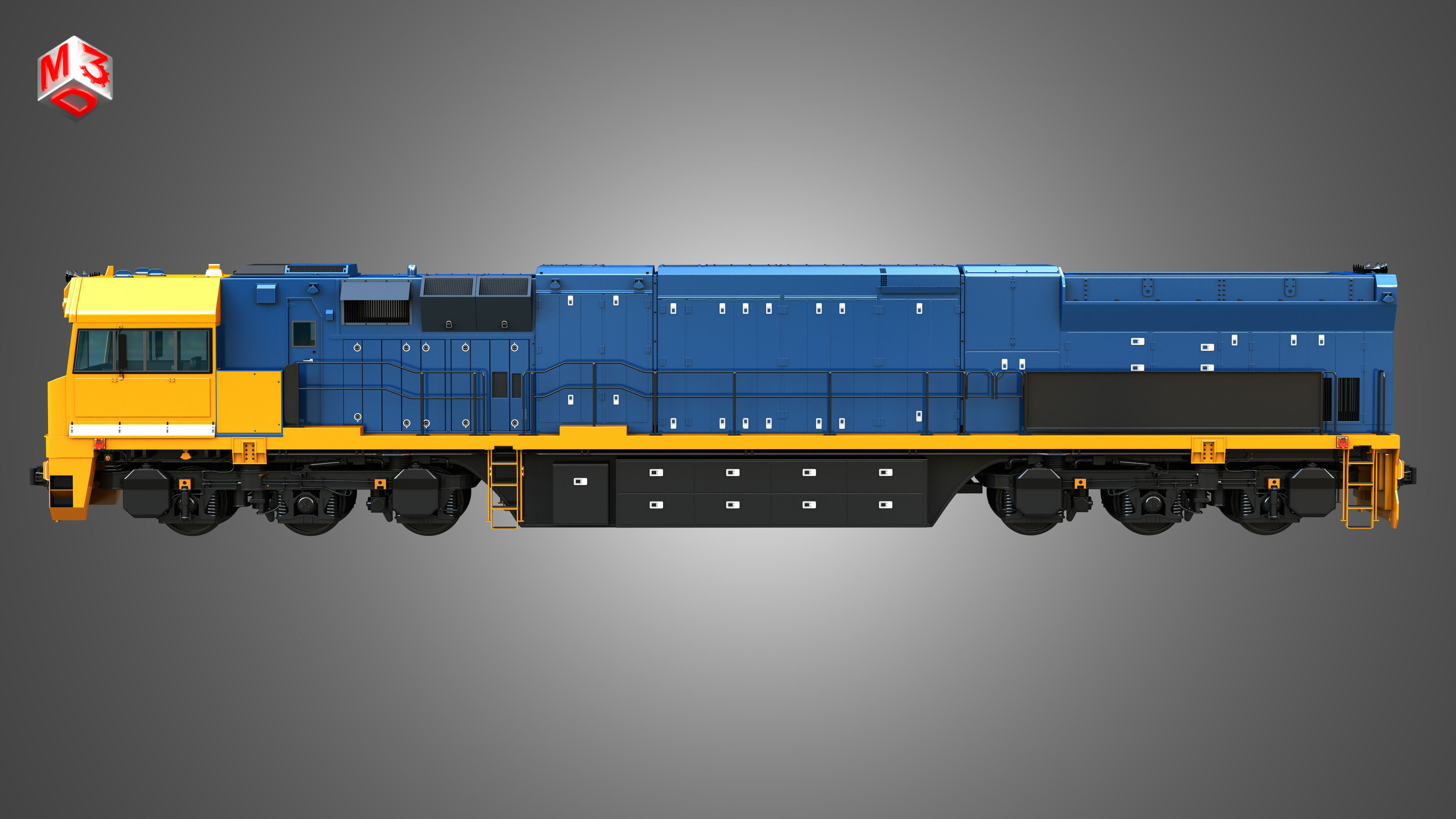 C44aci - Heavy Duty Diesel Electric Locomotive 3D model_6