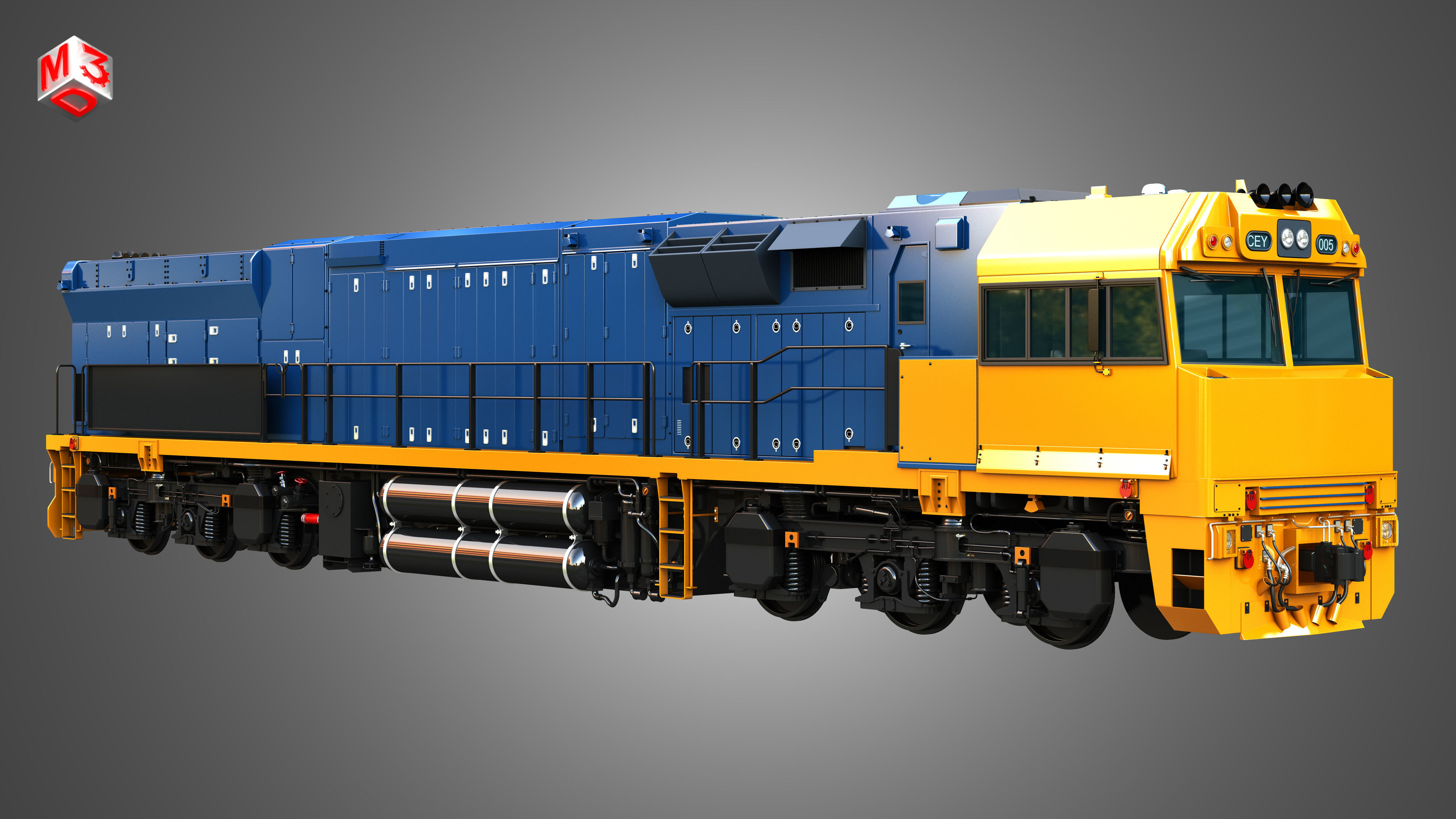 C44aci - Heavy Duty Diesel Electric Locomotive 3D model_4