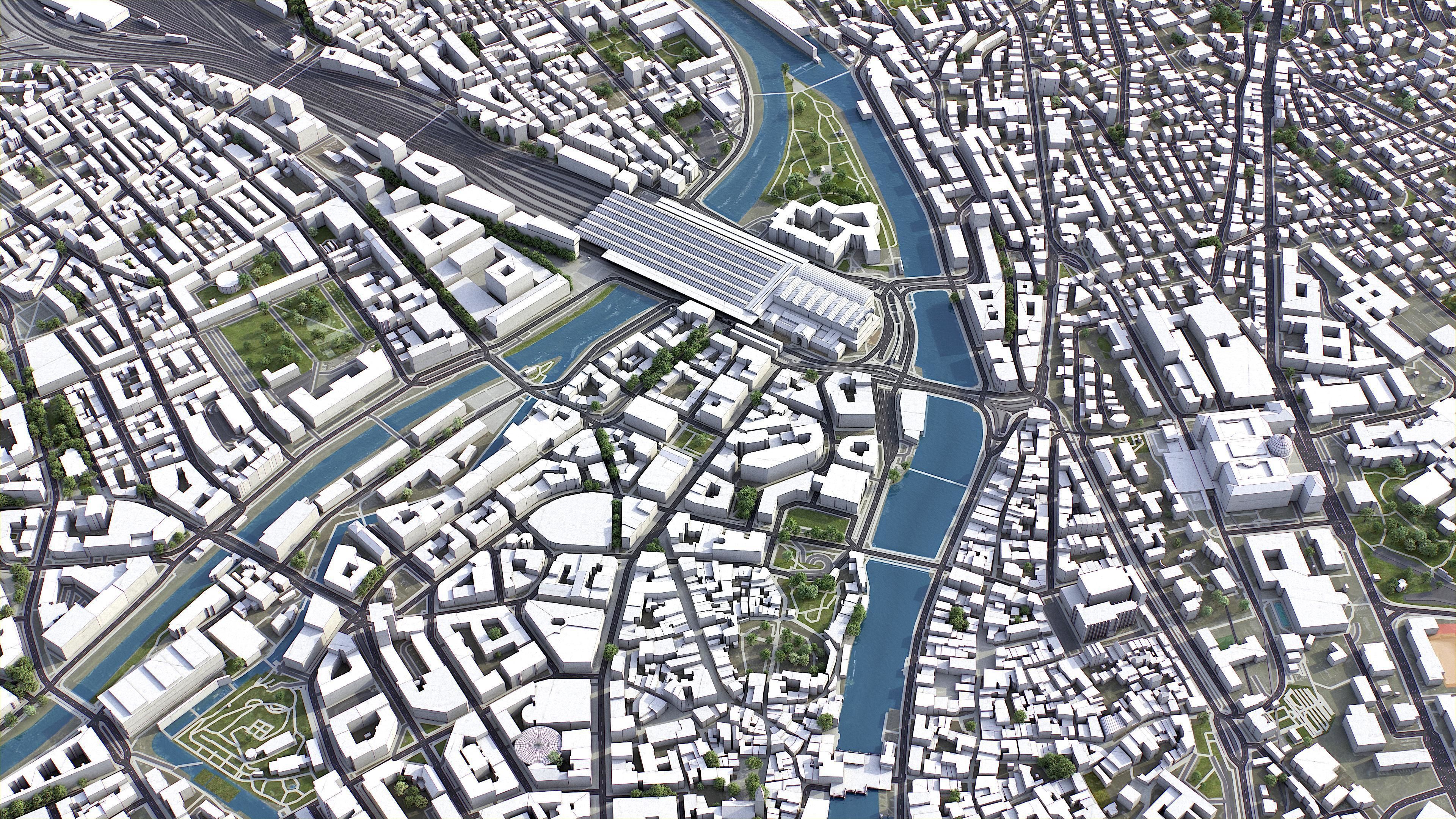 Zurich Low-poly 3D model_5