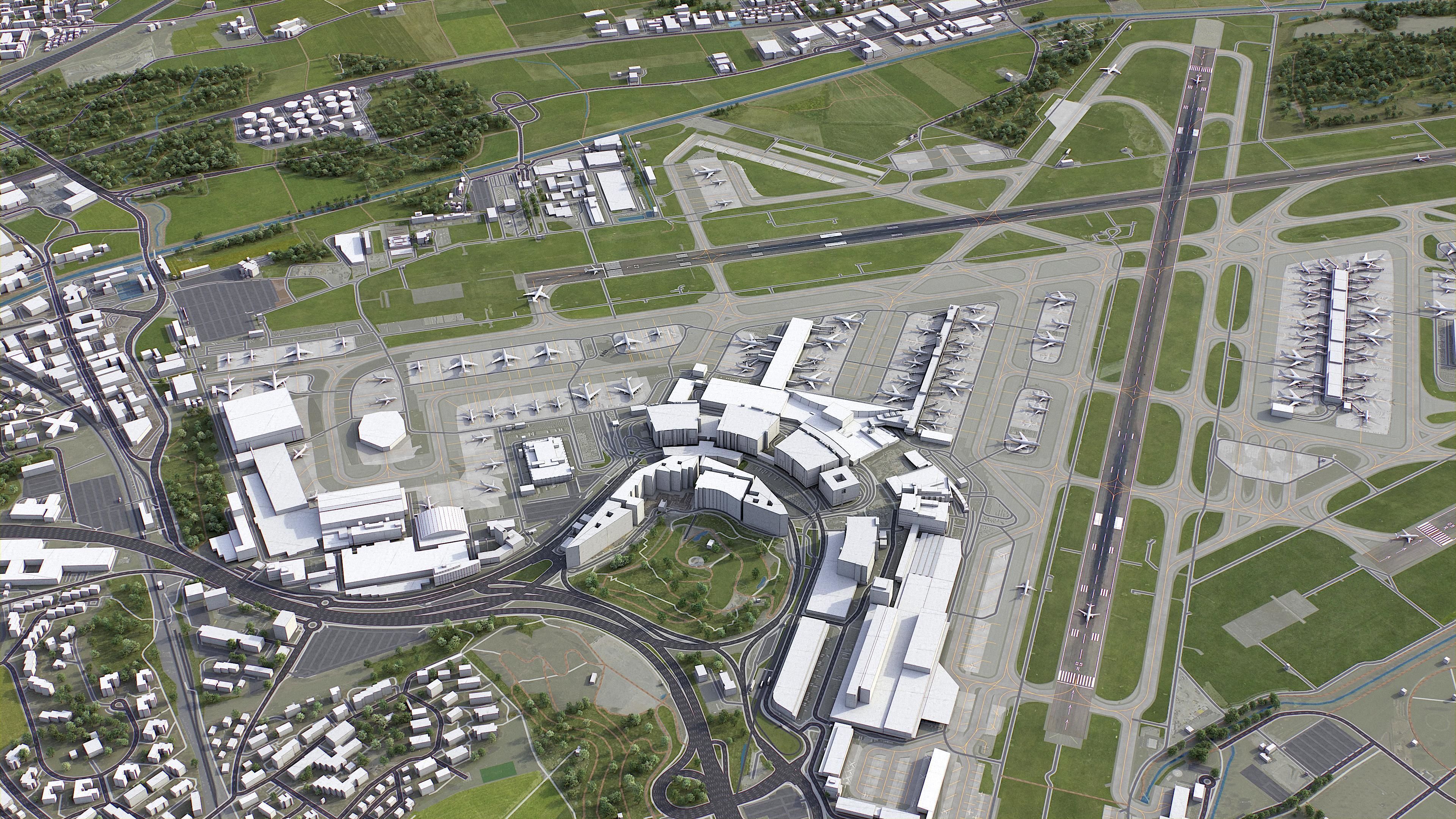 Zurich Low-poly 3D model_21