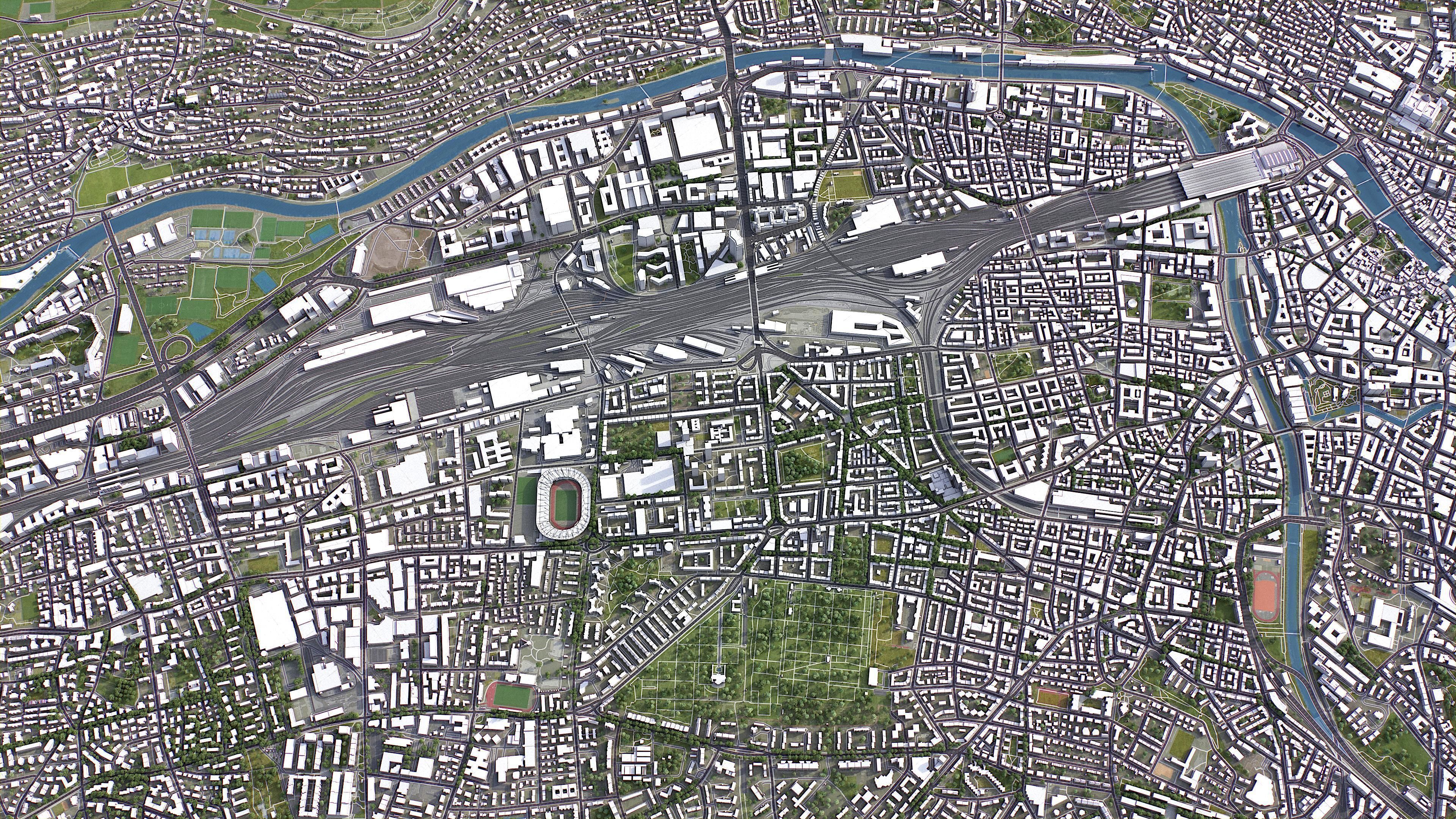 Zurich Low-poly 3D model_13