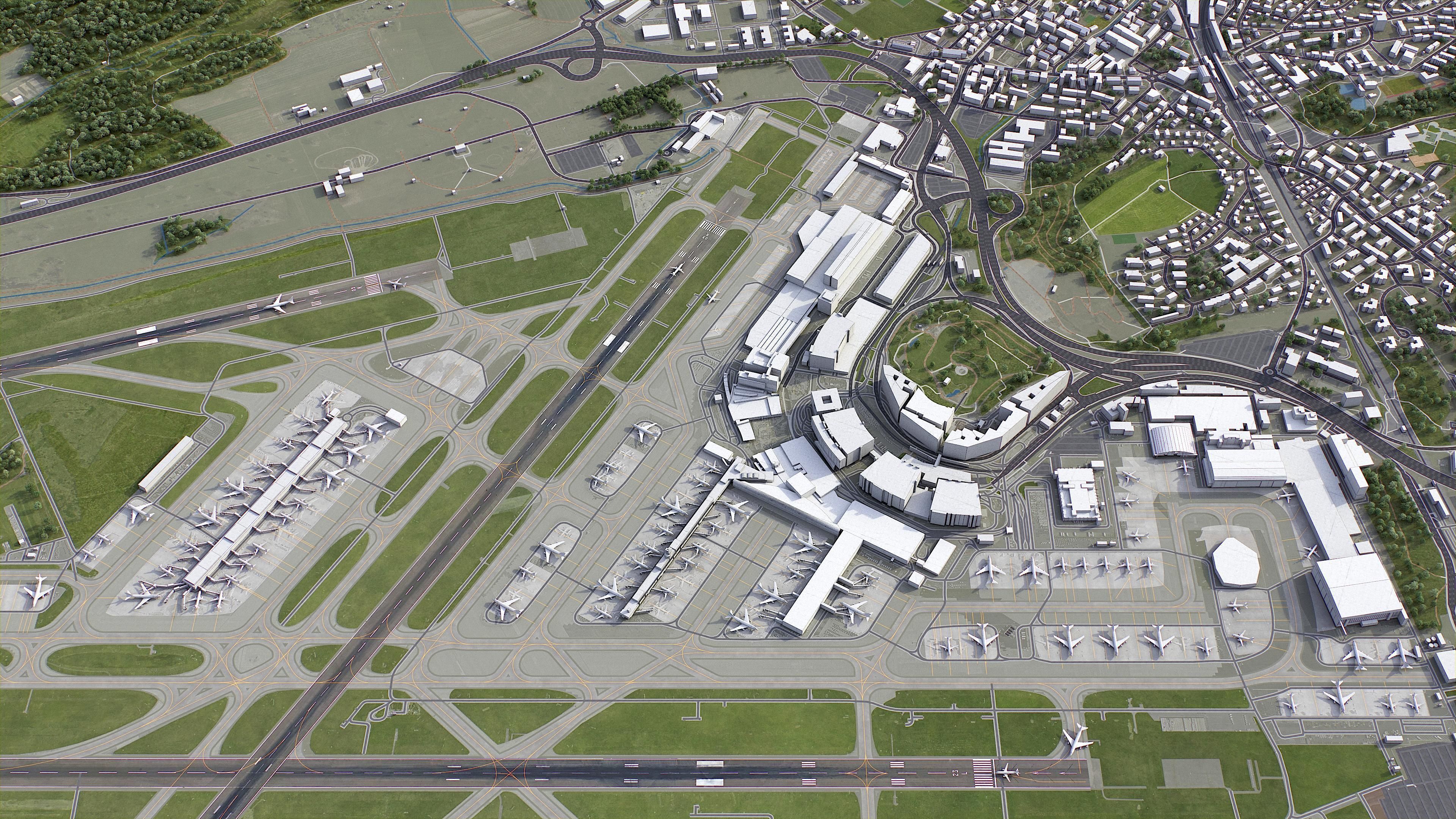 Zurich Low-poly 3D model_23