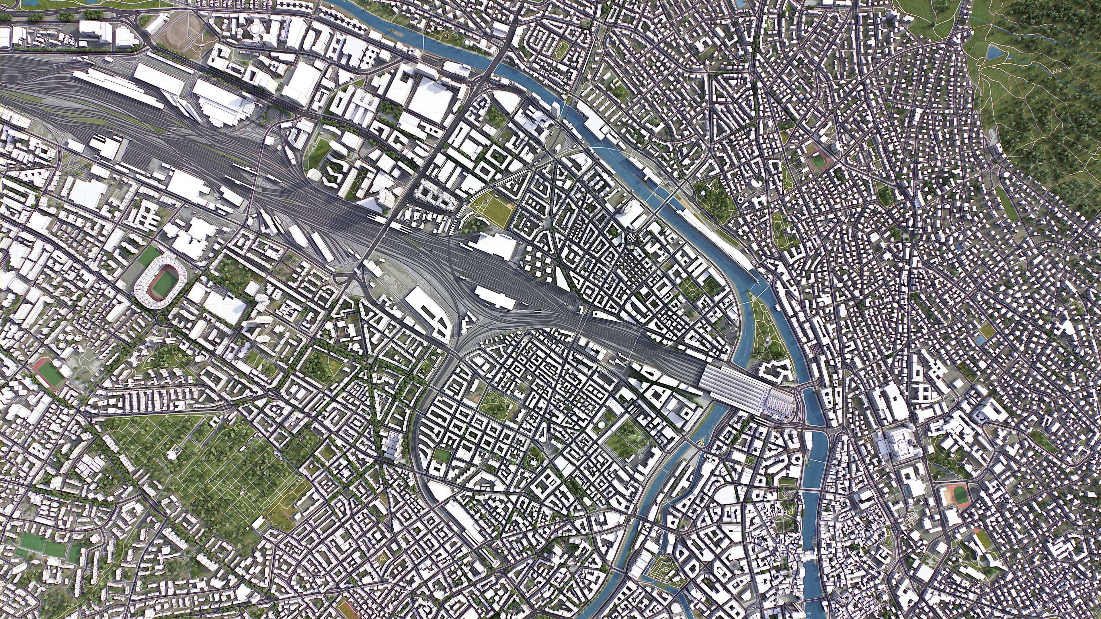 Zurich Low-poly 3D model_9