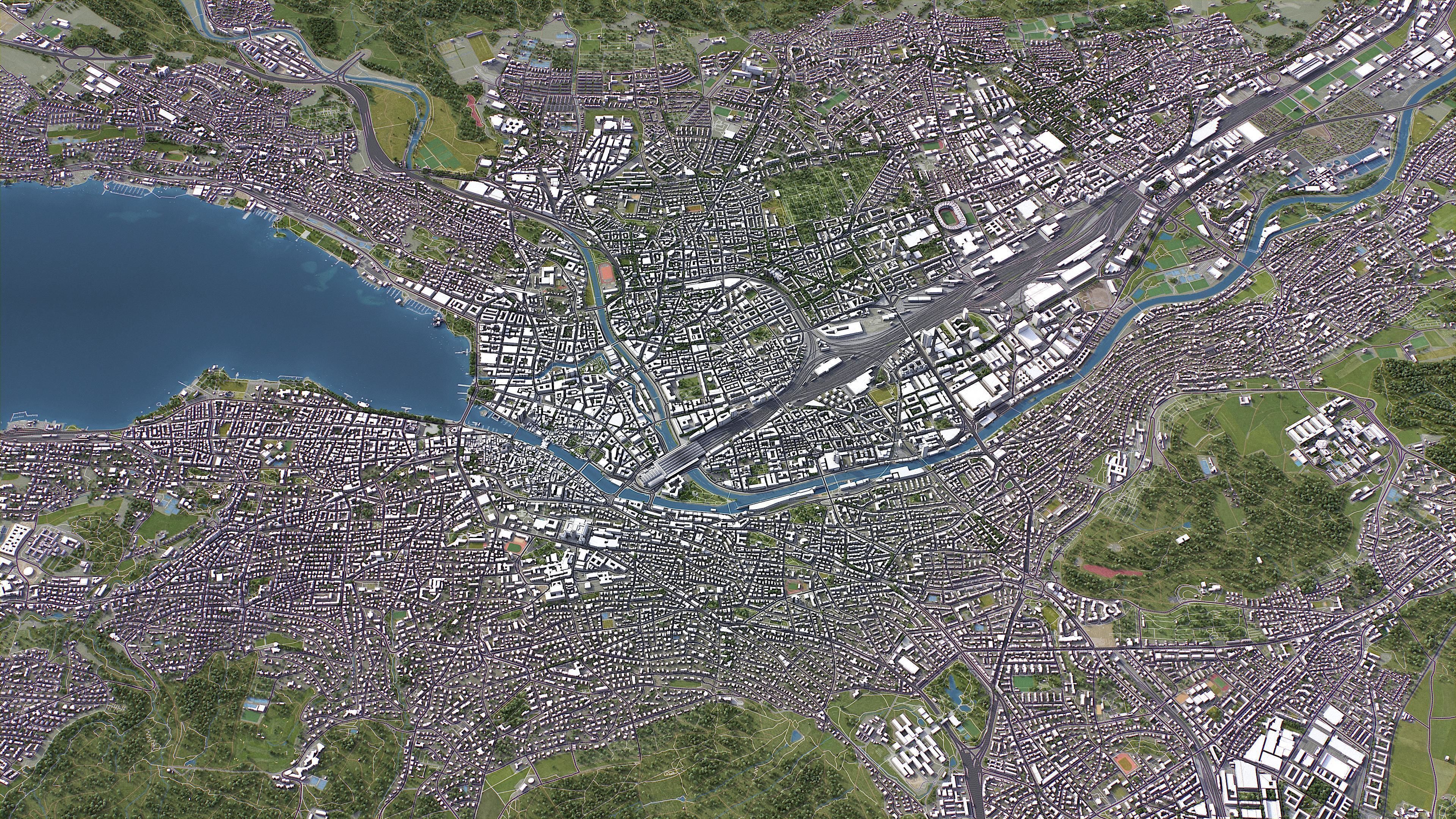 Zurich Low-poly 3D model_16