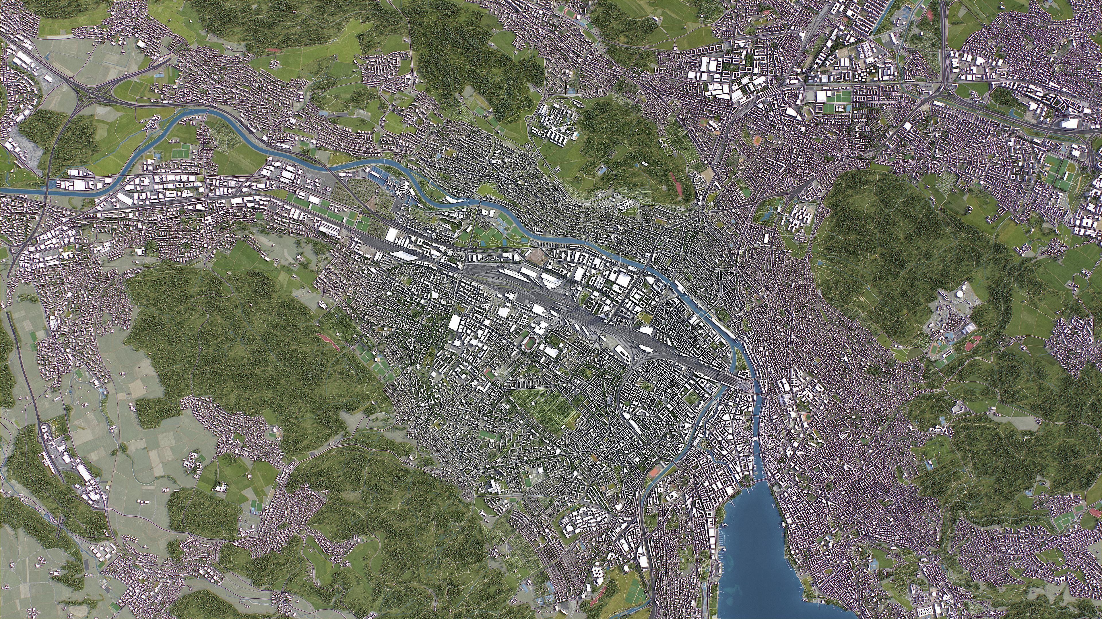 Zurich Low-poly 3D model_17