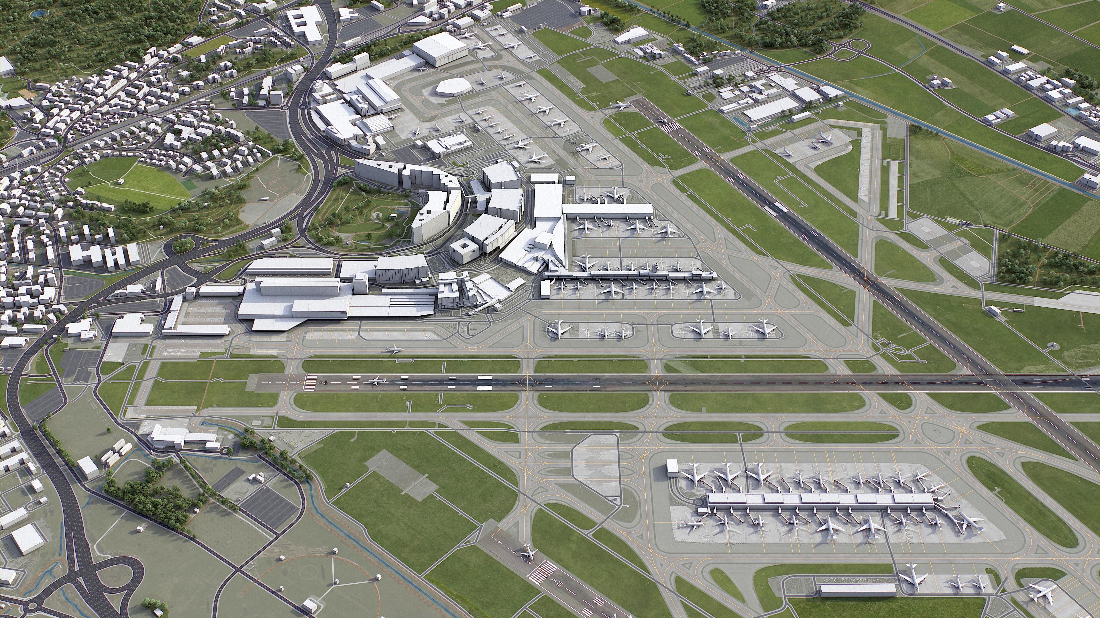 Zurich Low-poly 3D model_22