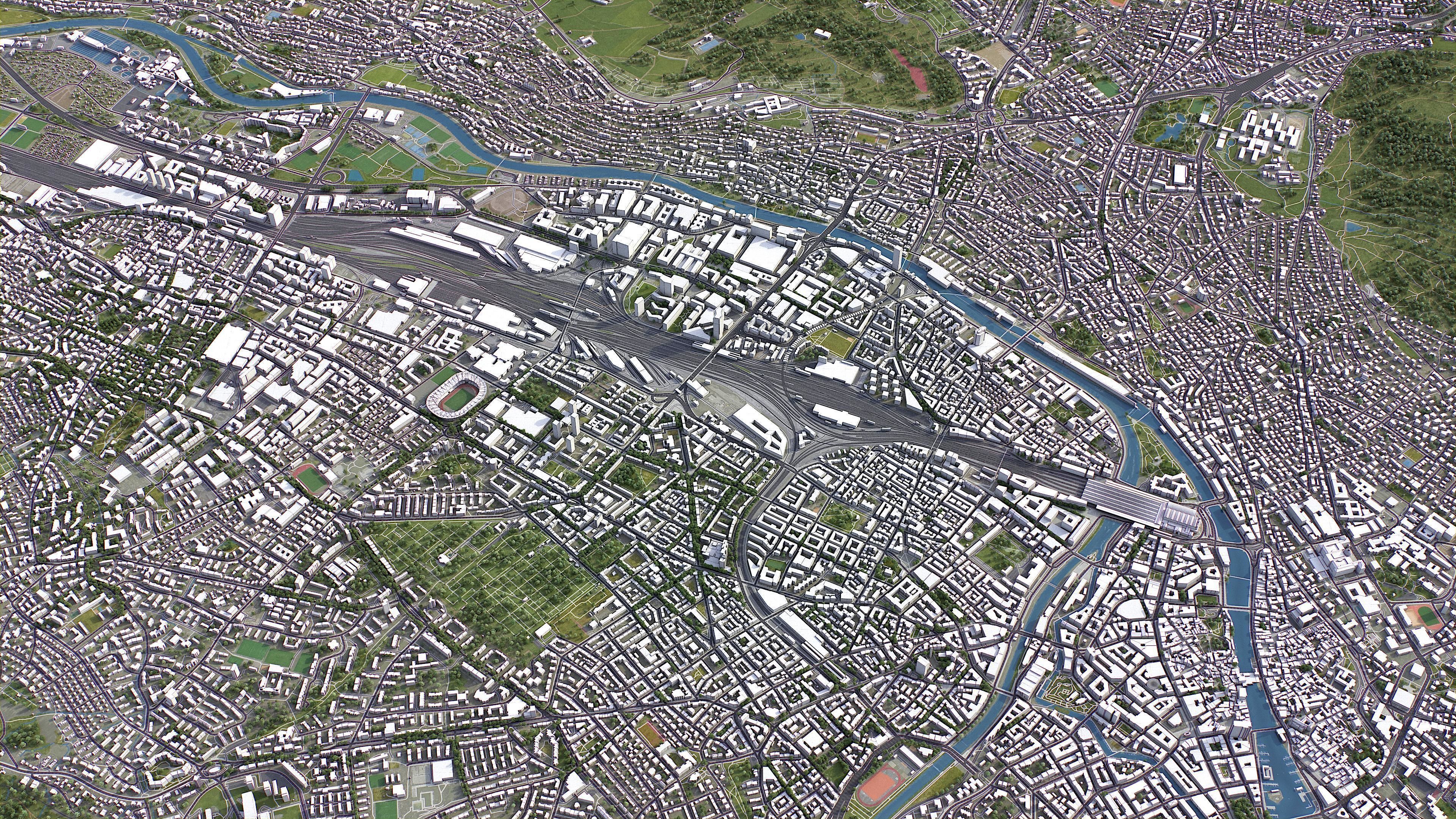 Zurich Low-poly 3D model_12