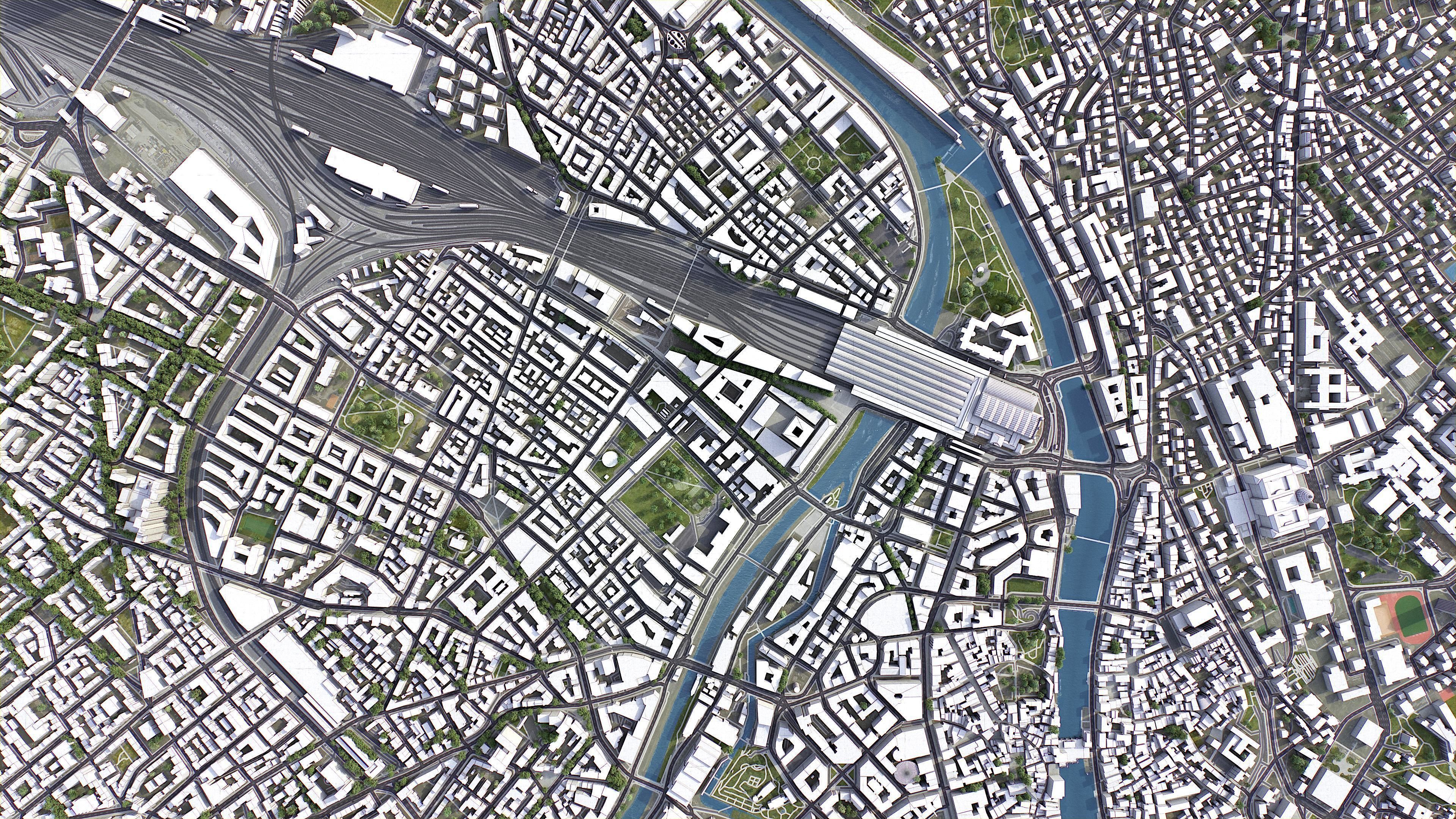 Zurich Low-poly 3D model_8