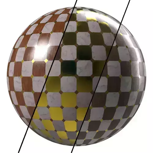 Marble Tile Materials 9- Mix by Wood and Metal TIle Pbr Seamless