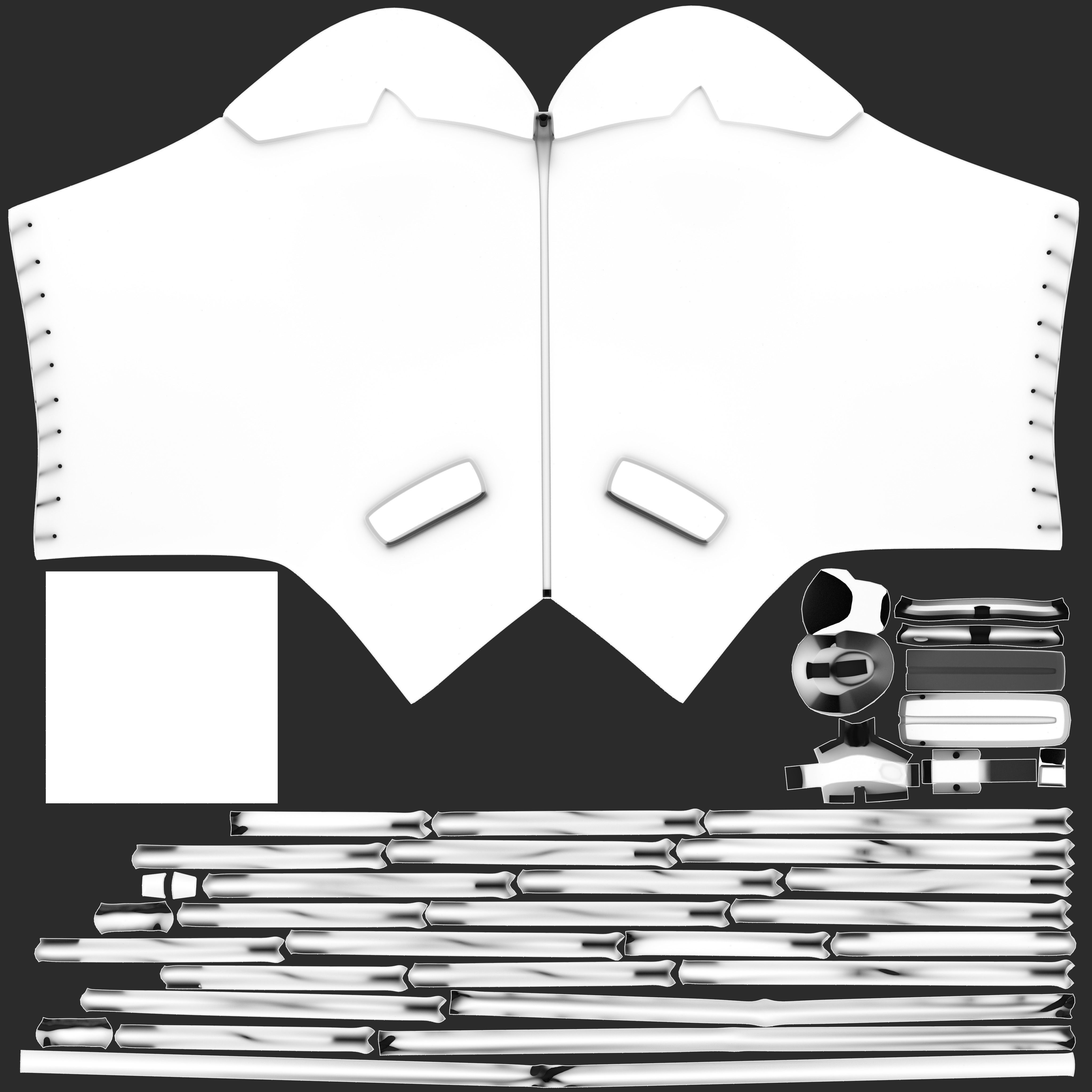 Office Lady Lace Up Stripes Corset Top Low-poly 3D model_13