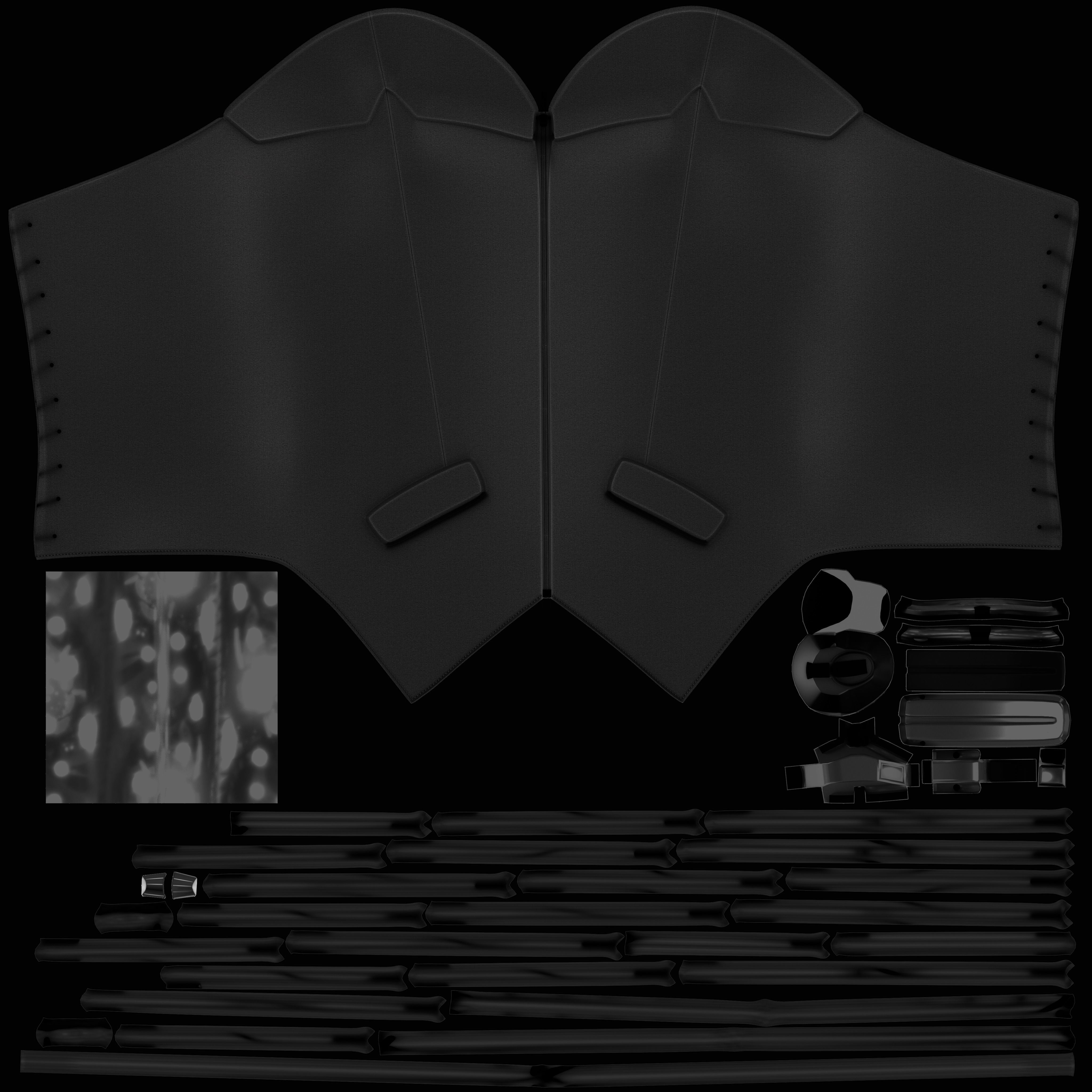 Office Lady Lace Up Stripes Corset Top Low-poly 3D model_9