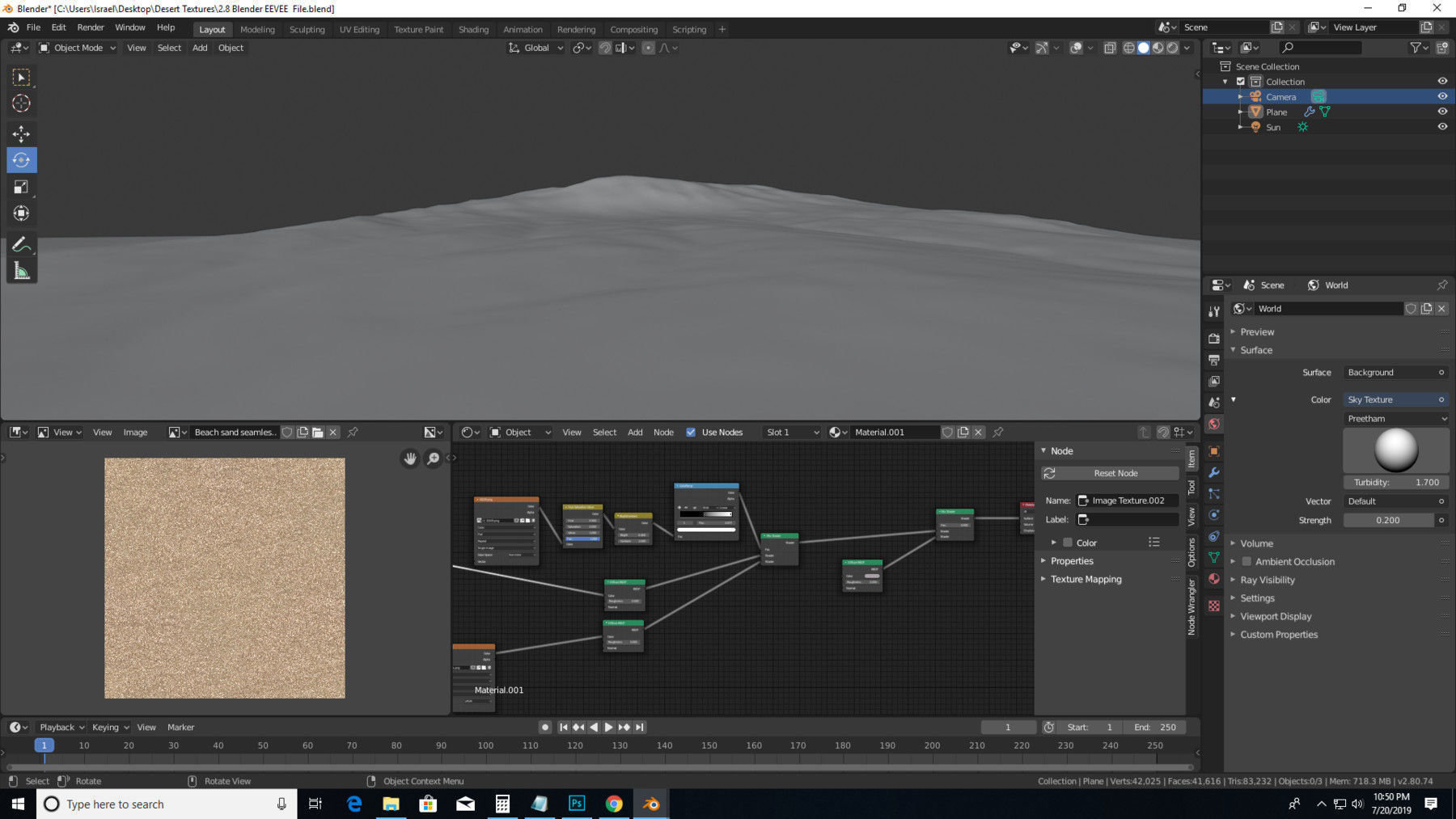 Desert 3D mountain in Low-poly 3D model_3