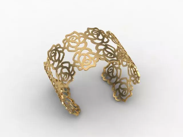 Rose Bracelet 3D print model_0