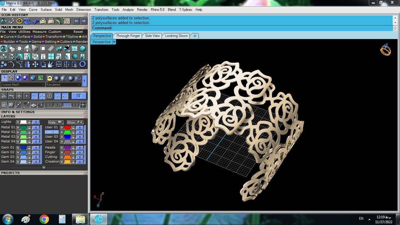 Rose Bracelet 3D print model_5