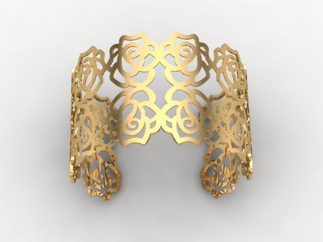 Rose Bracelet 3D print model_2