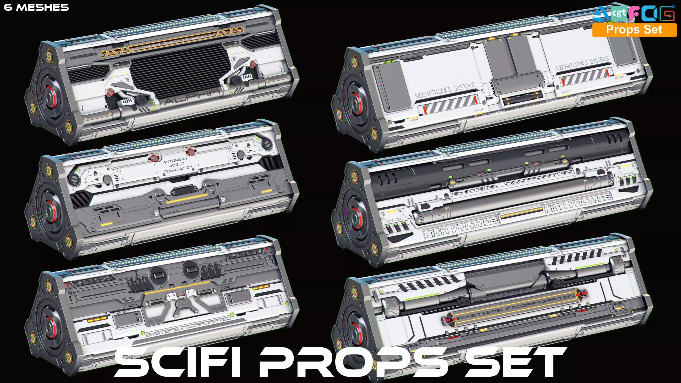 SciFi Props set 3D model_0