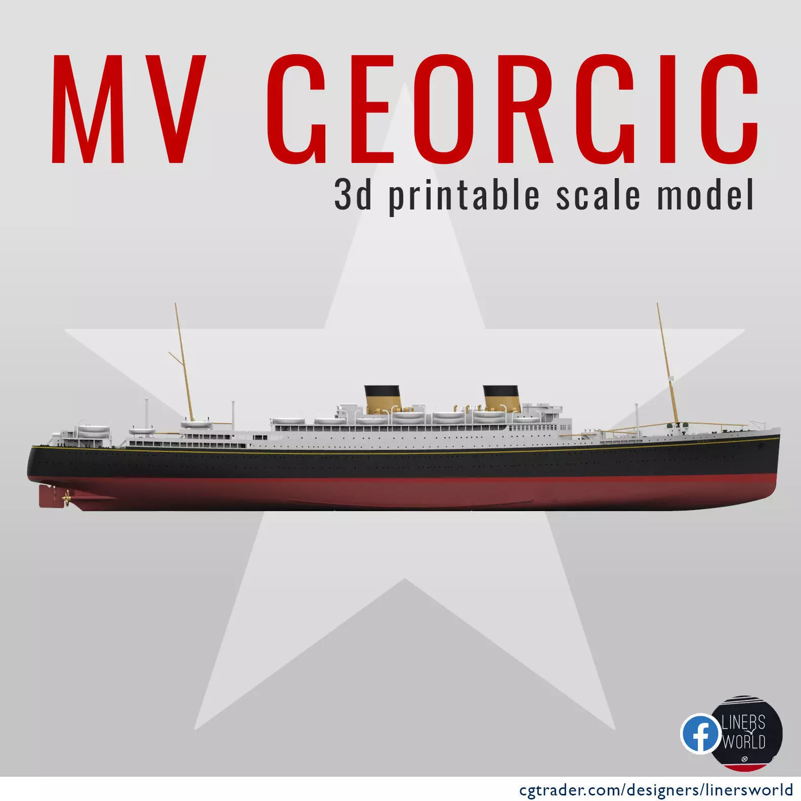 MV GEORGIC 1931 last White Star Line ship printable model 3D print model