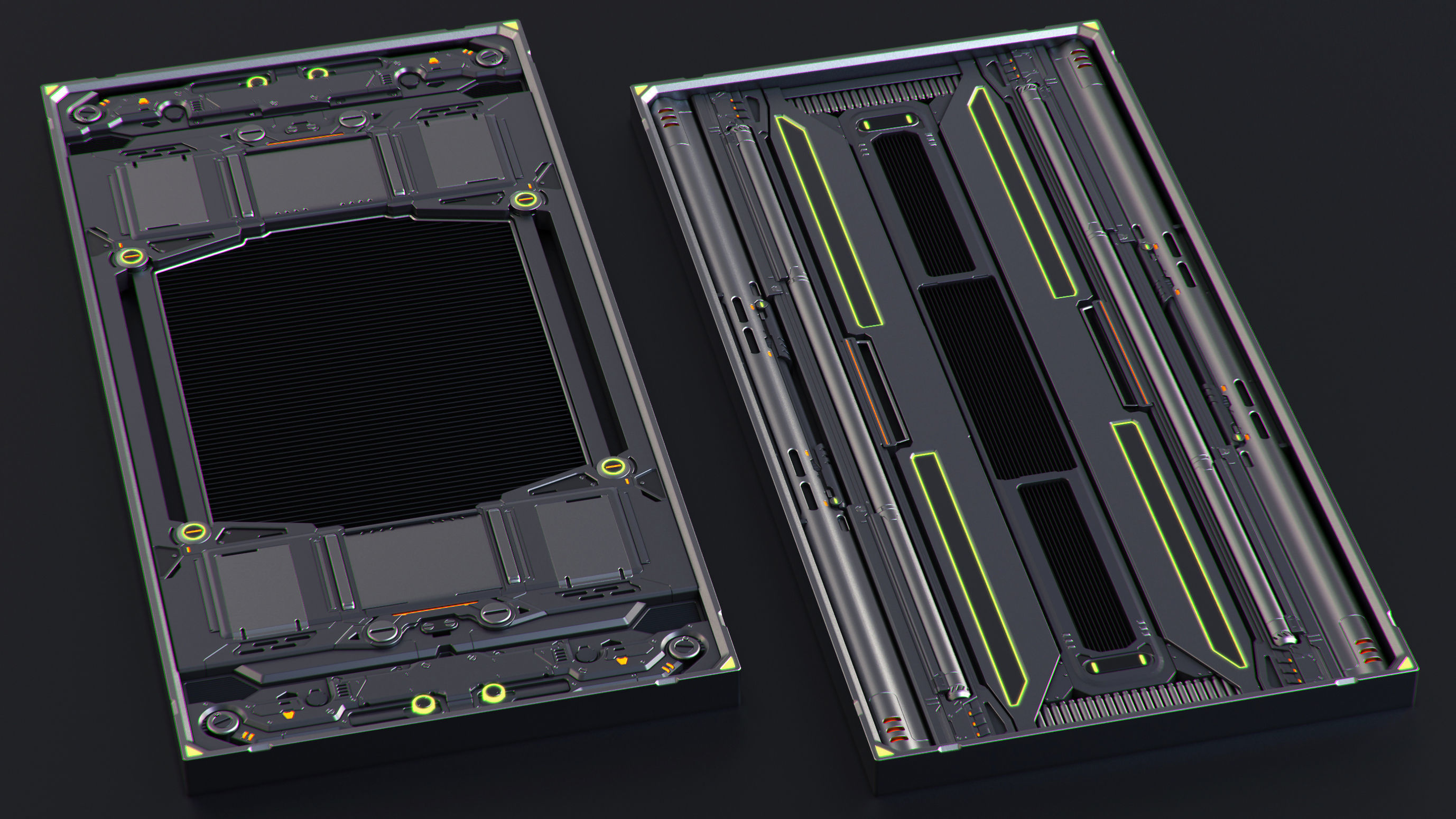 SciFi Panels set 3D model_3