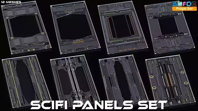 SciFi Panels set 3D model
