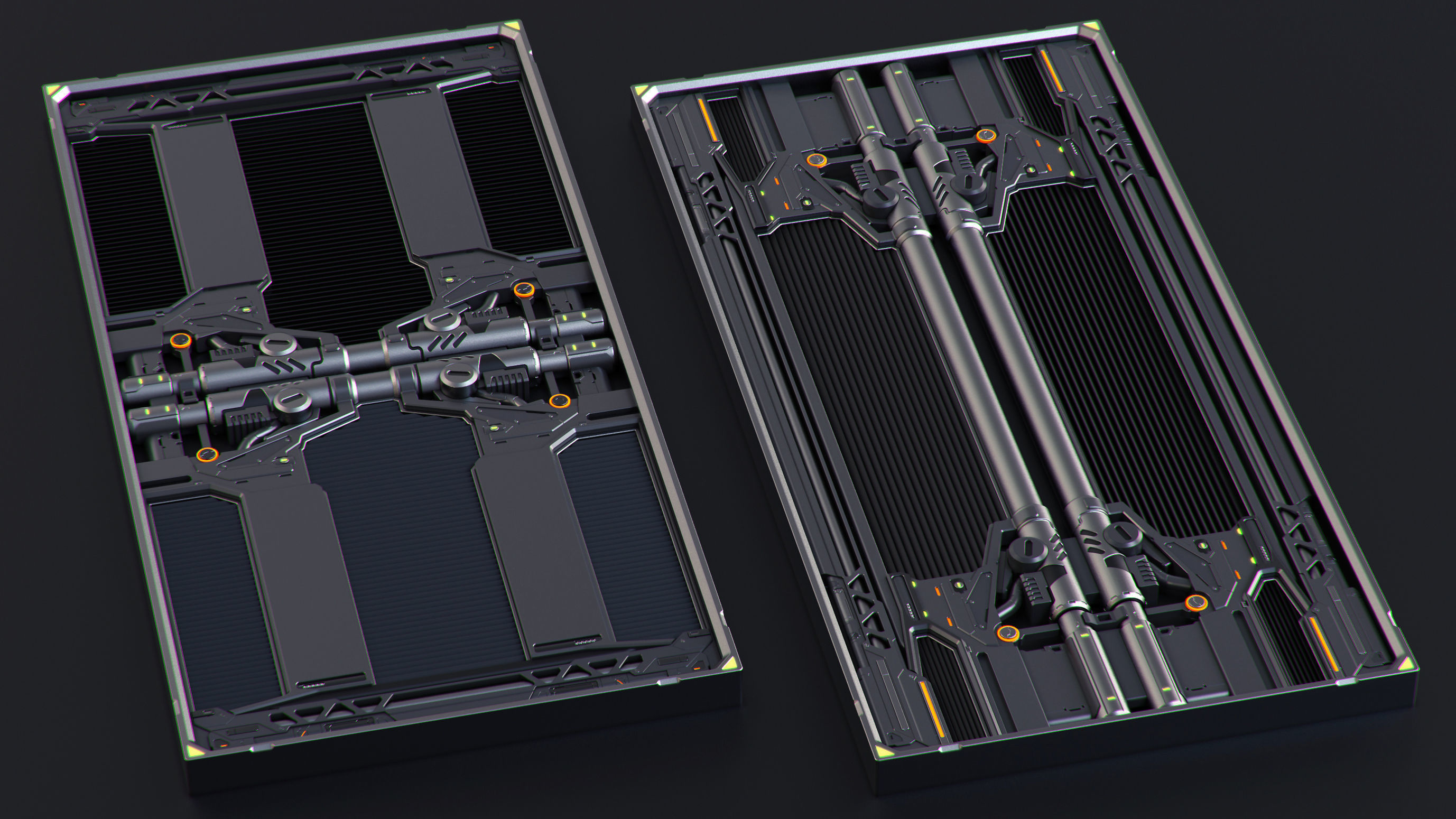 SciFi Panels set 3D model_2