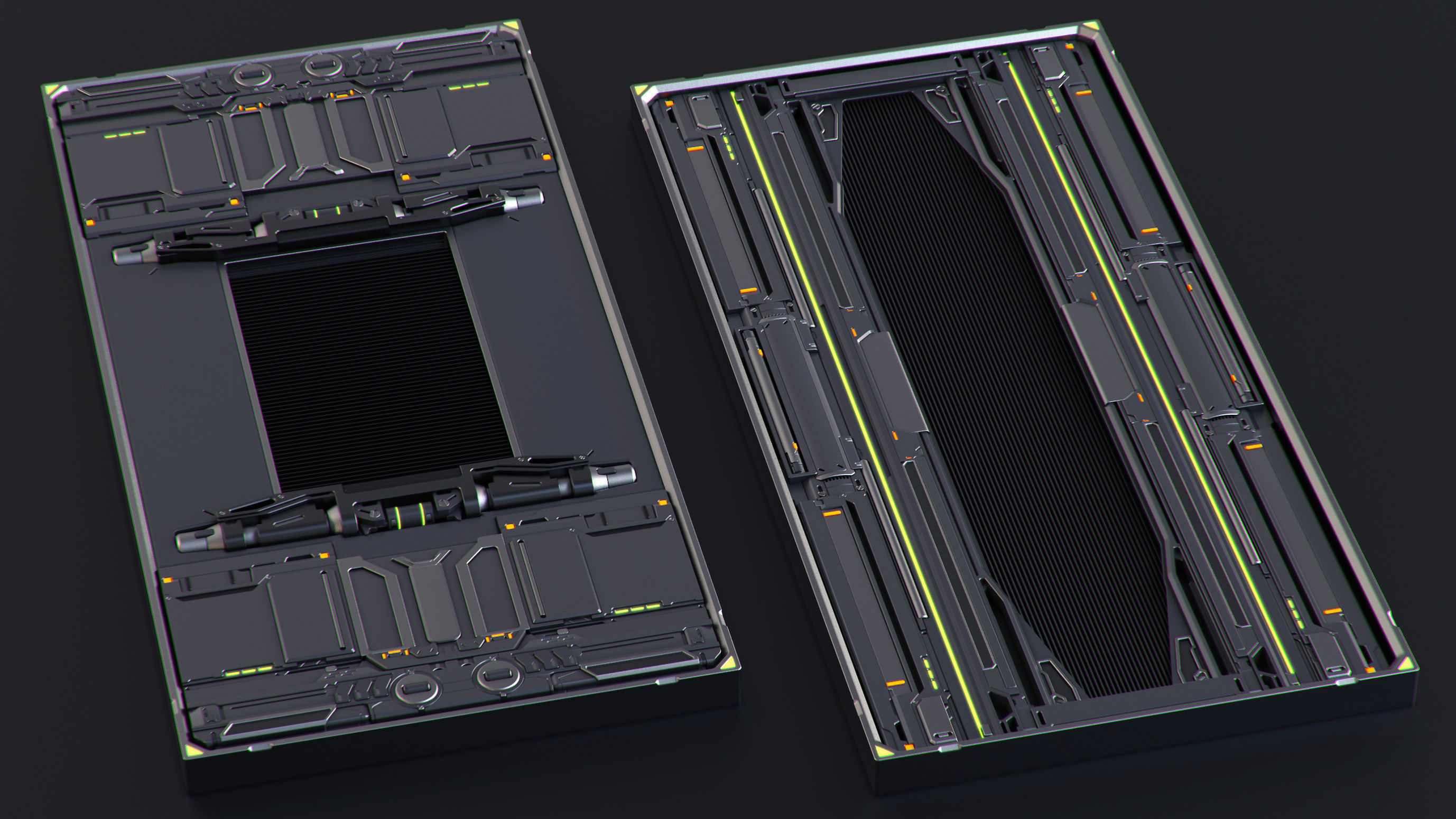 SciFi Panels set 3D model_1