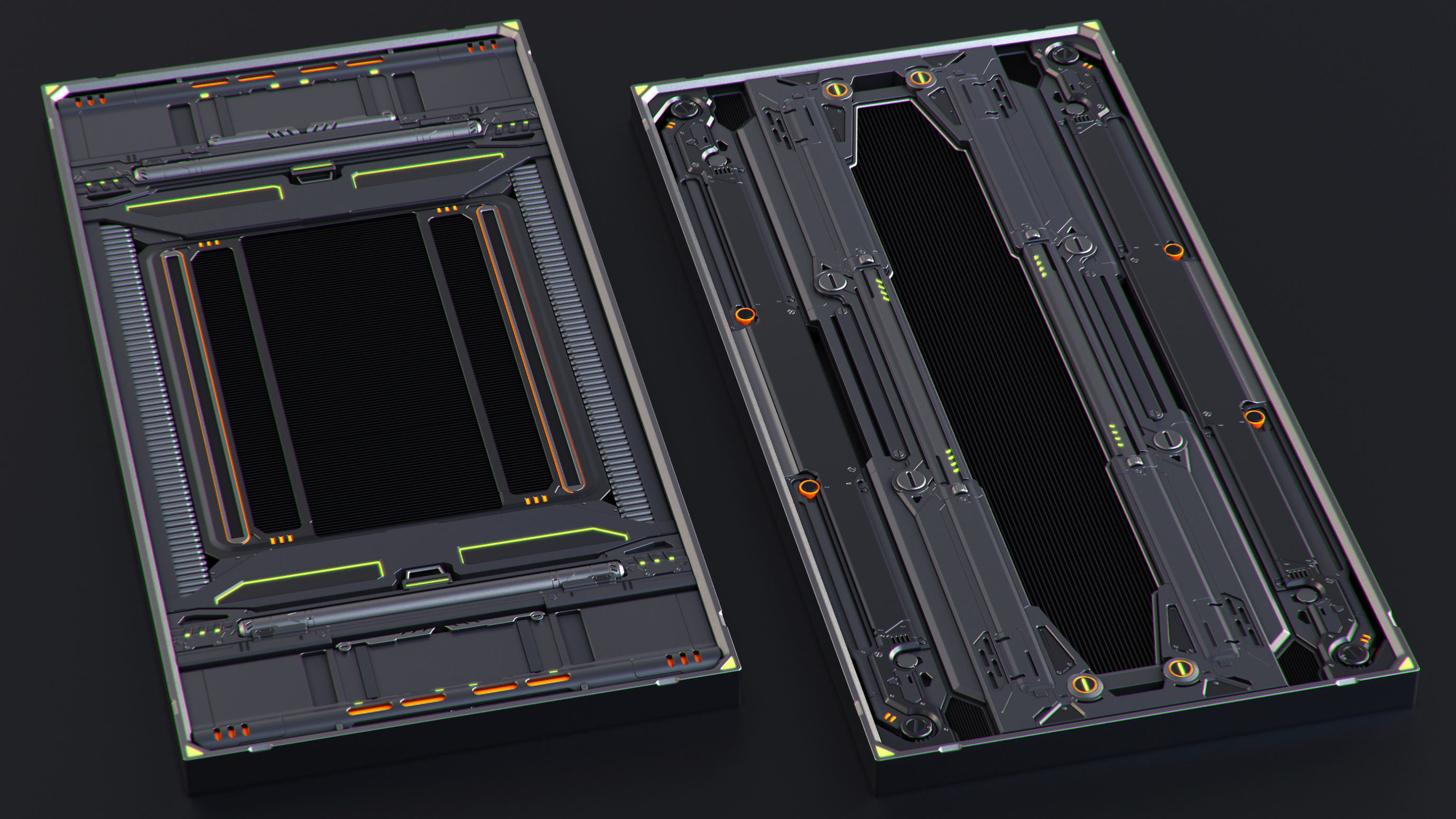 SciFi Panels set 3D model_4