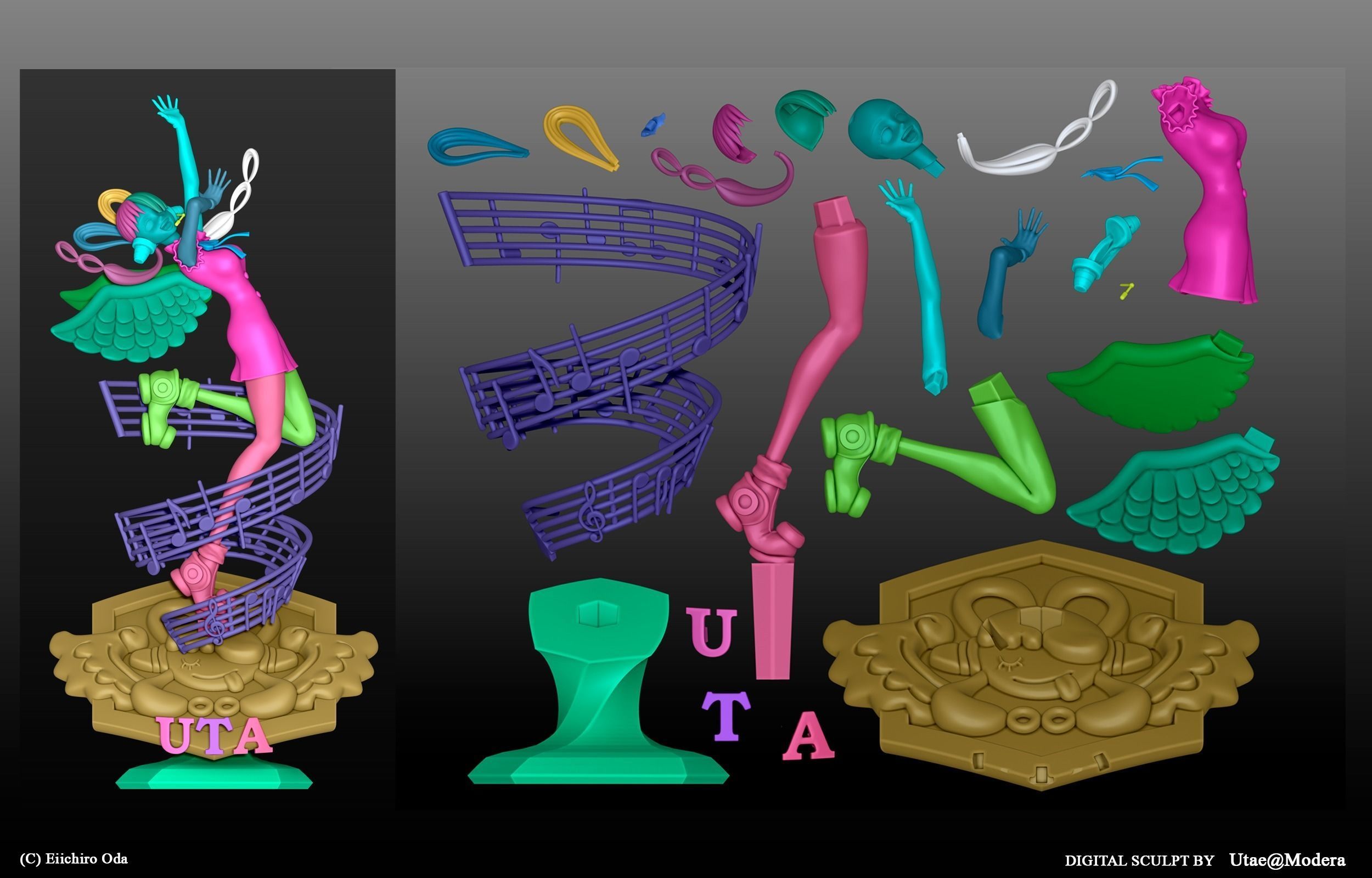 UTA Fanart One Piece film red 3D print model_4