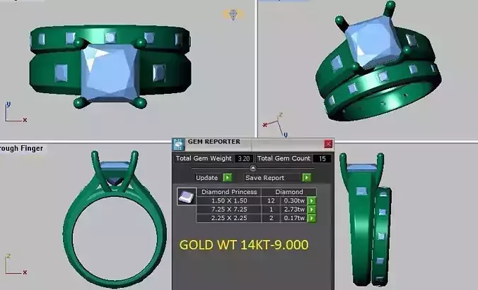 princess cut solitaire engagement ring set