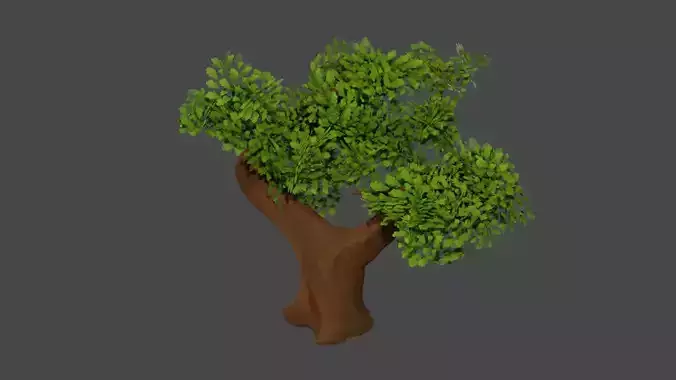  Stylized oak Low-poly 3D model