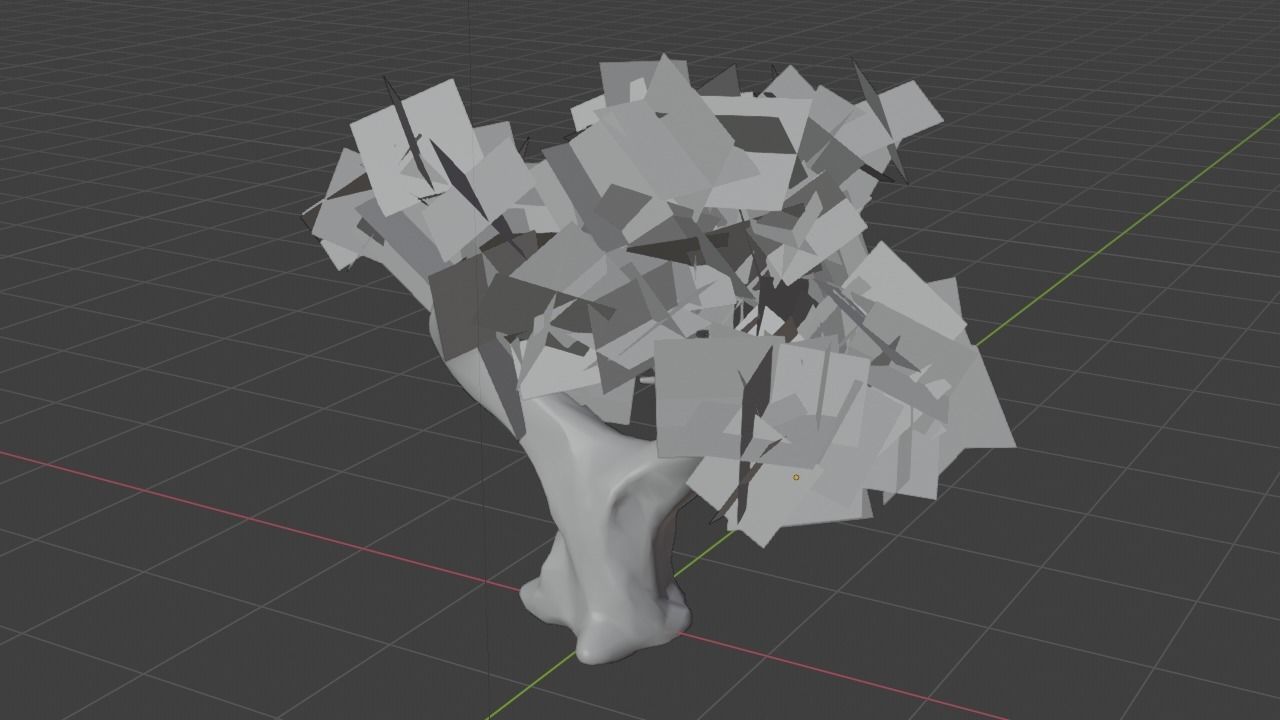  Stylized oak Low-poly 3D model_6