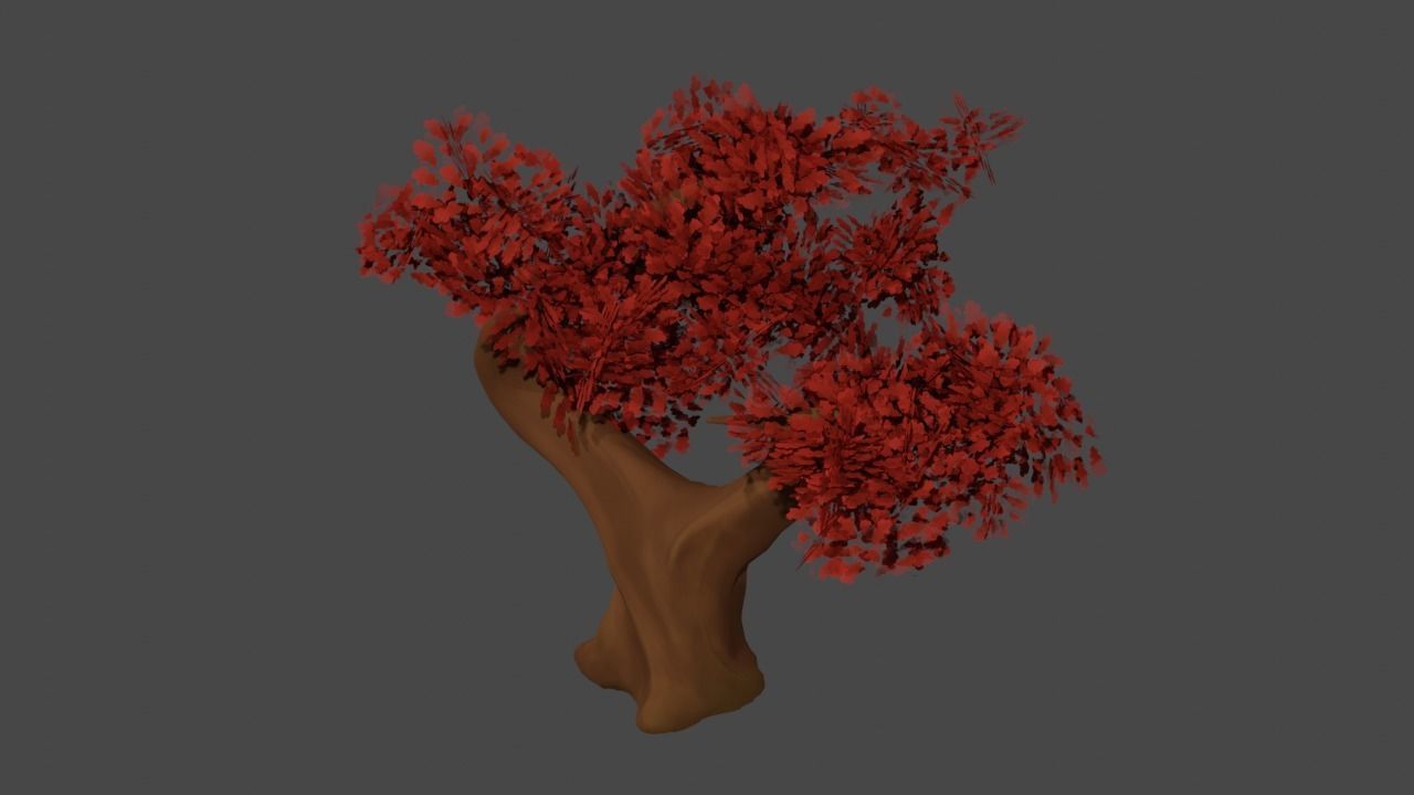  Stylized oak Low-poly 3D model_4