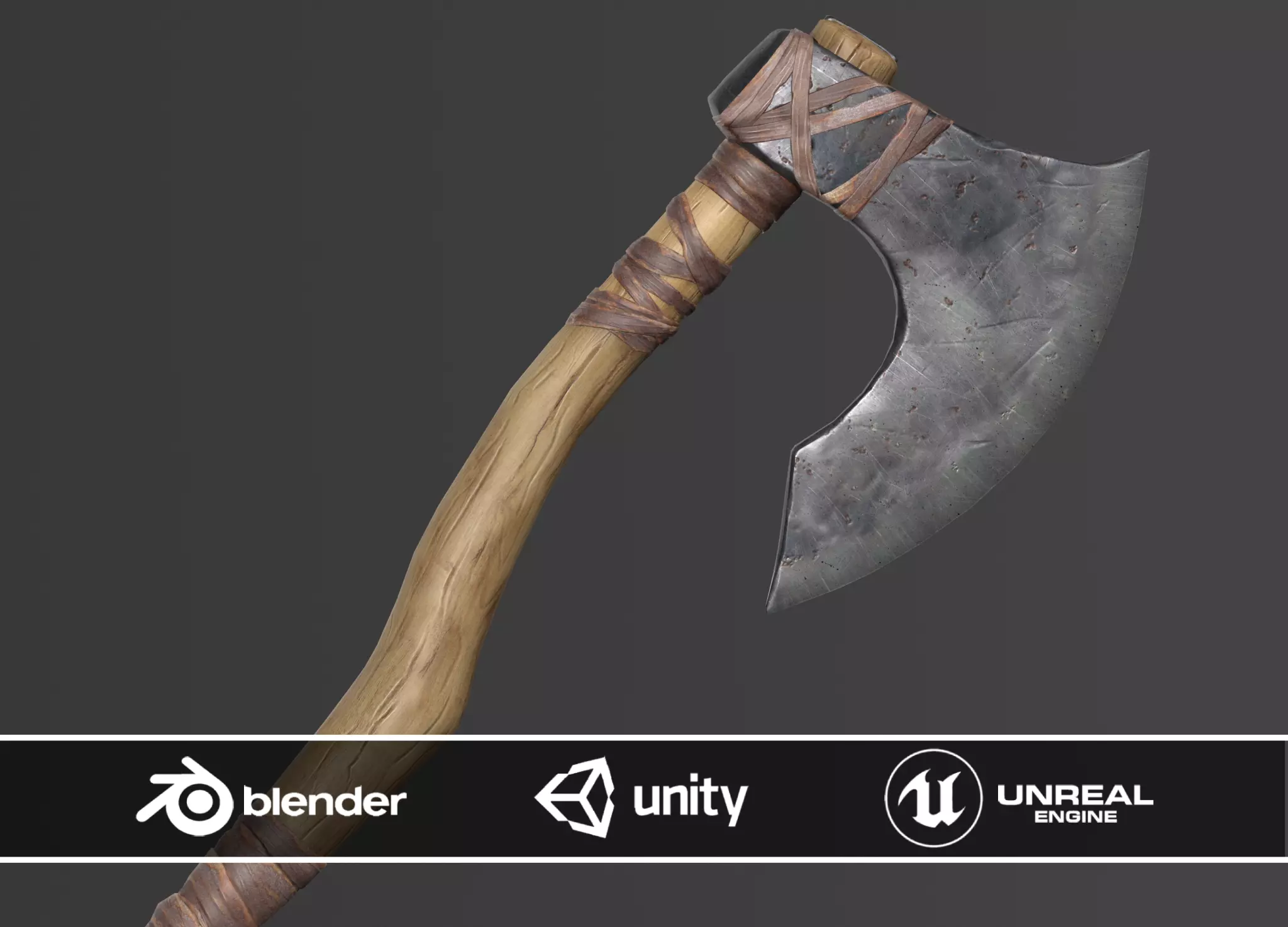 Battle Axe Free low-poly 3D model