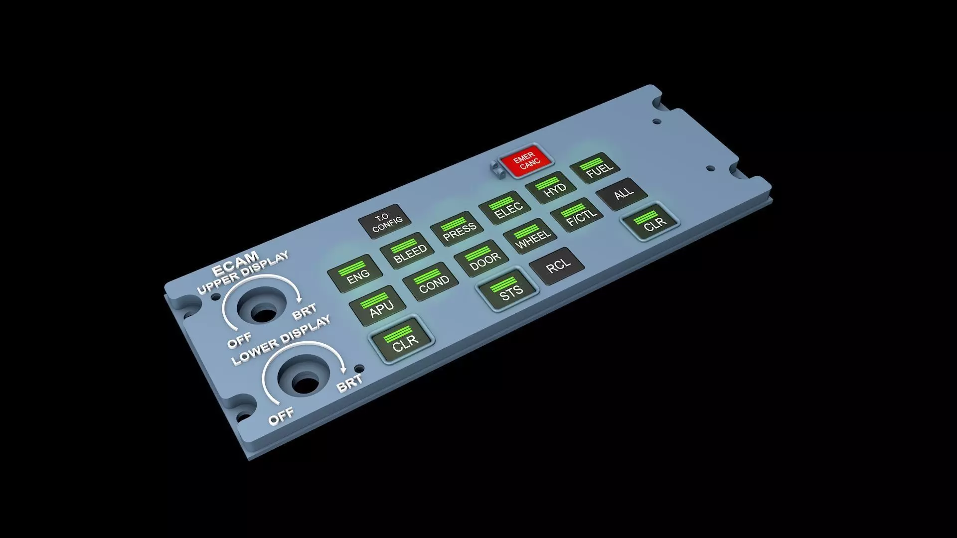 Airbus A320 Ecam Panel 3D print model_0