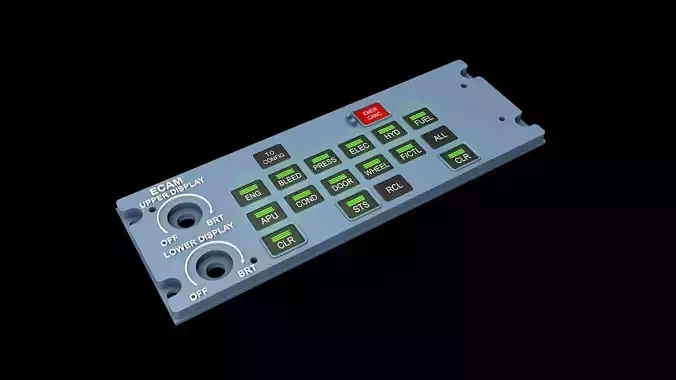 Airbus A320 Ecam Panel 3D print model